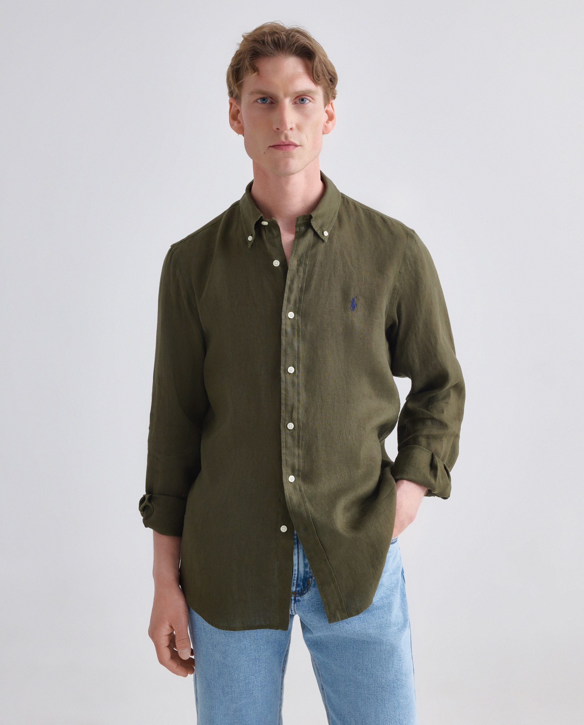 Camisa de Linho Classic Fit Verde Amazonas-1