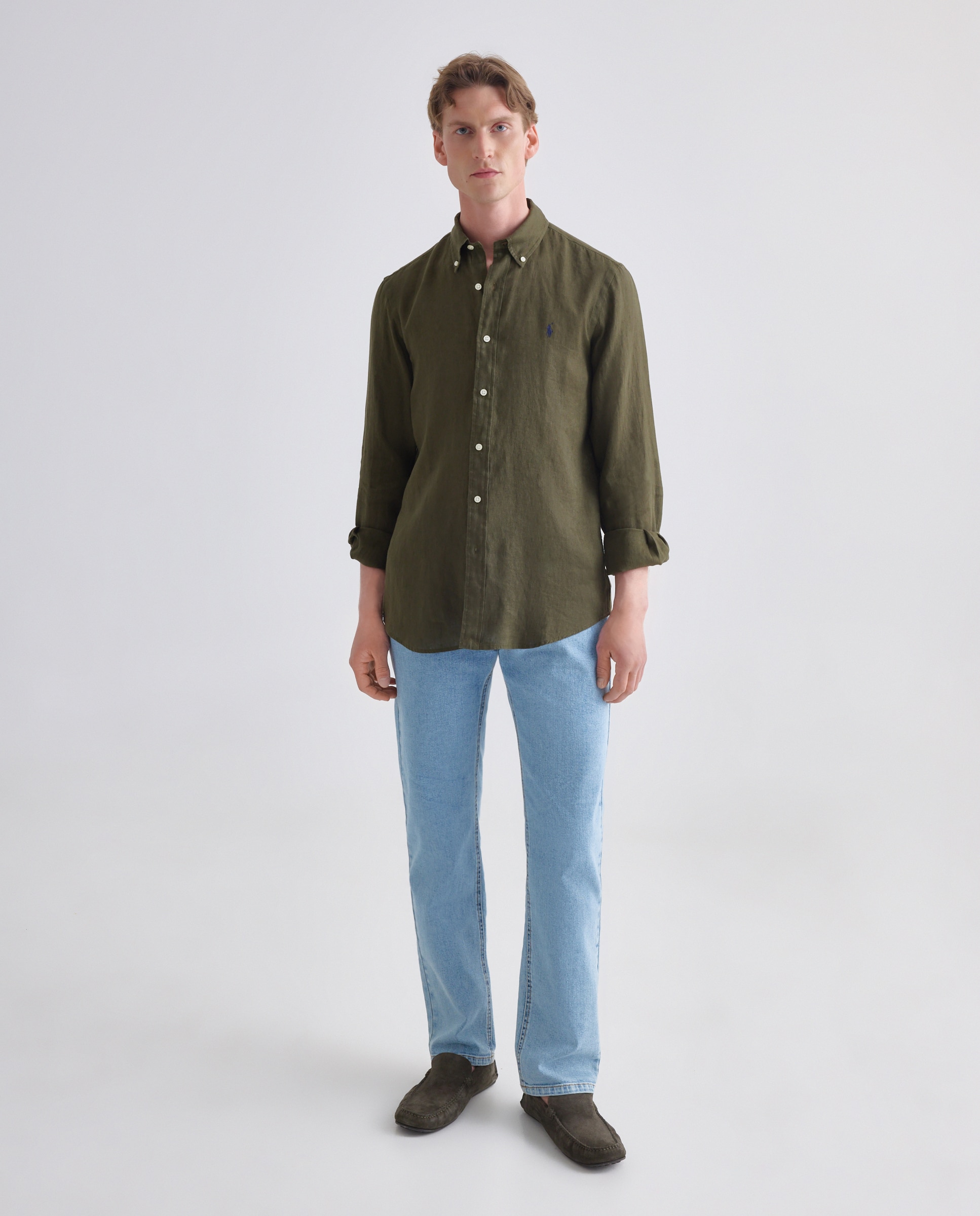 Camisa de Linho Classic Fit Verde Amazonas-3