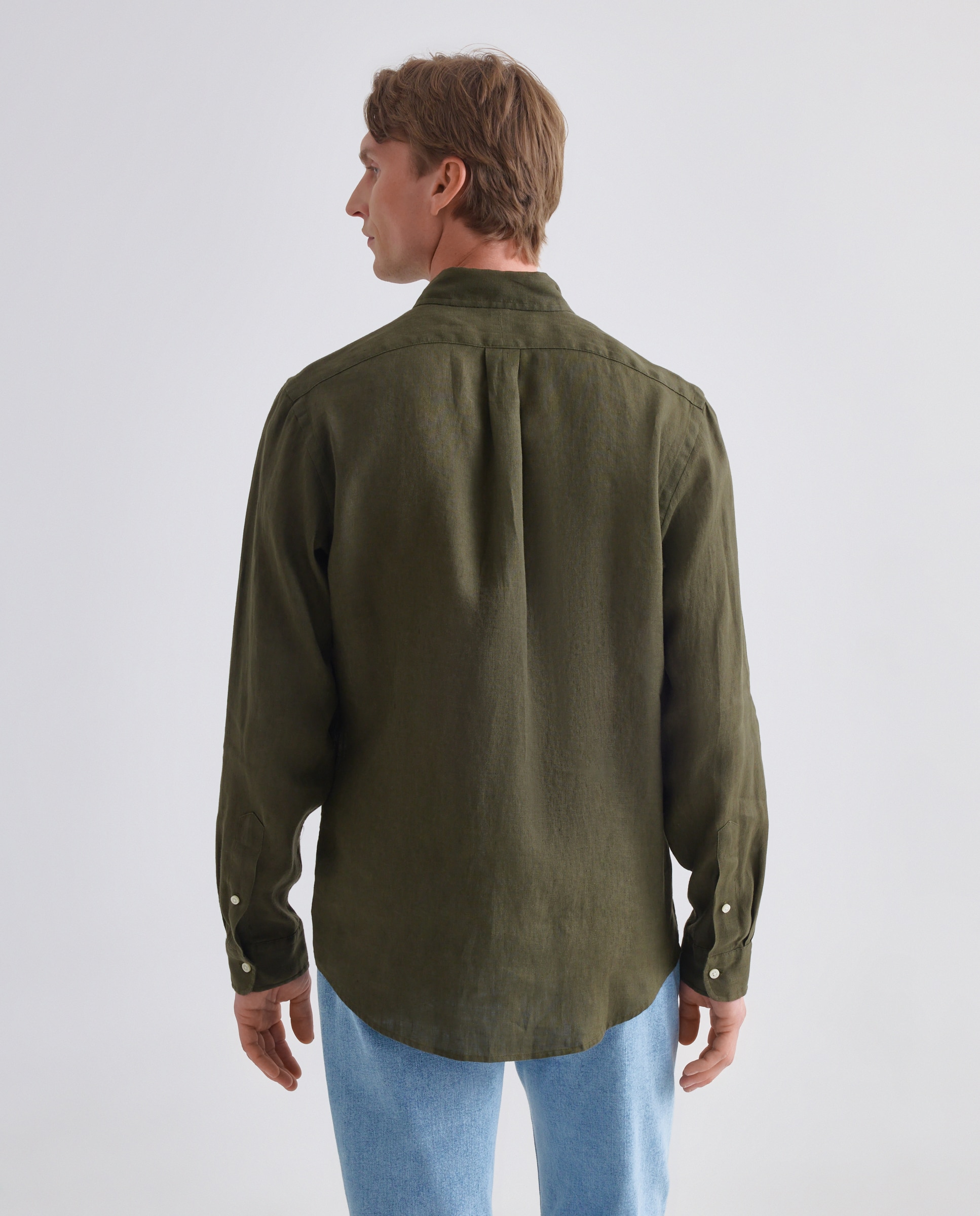 Camisa de Linho Classic Fit Verde Amazonas-4