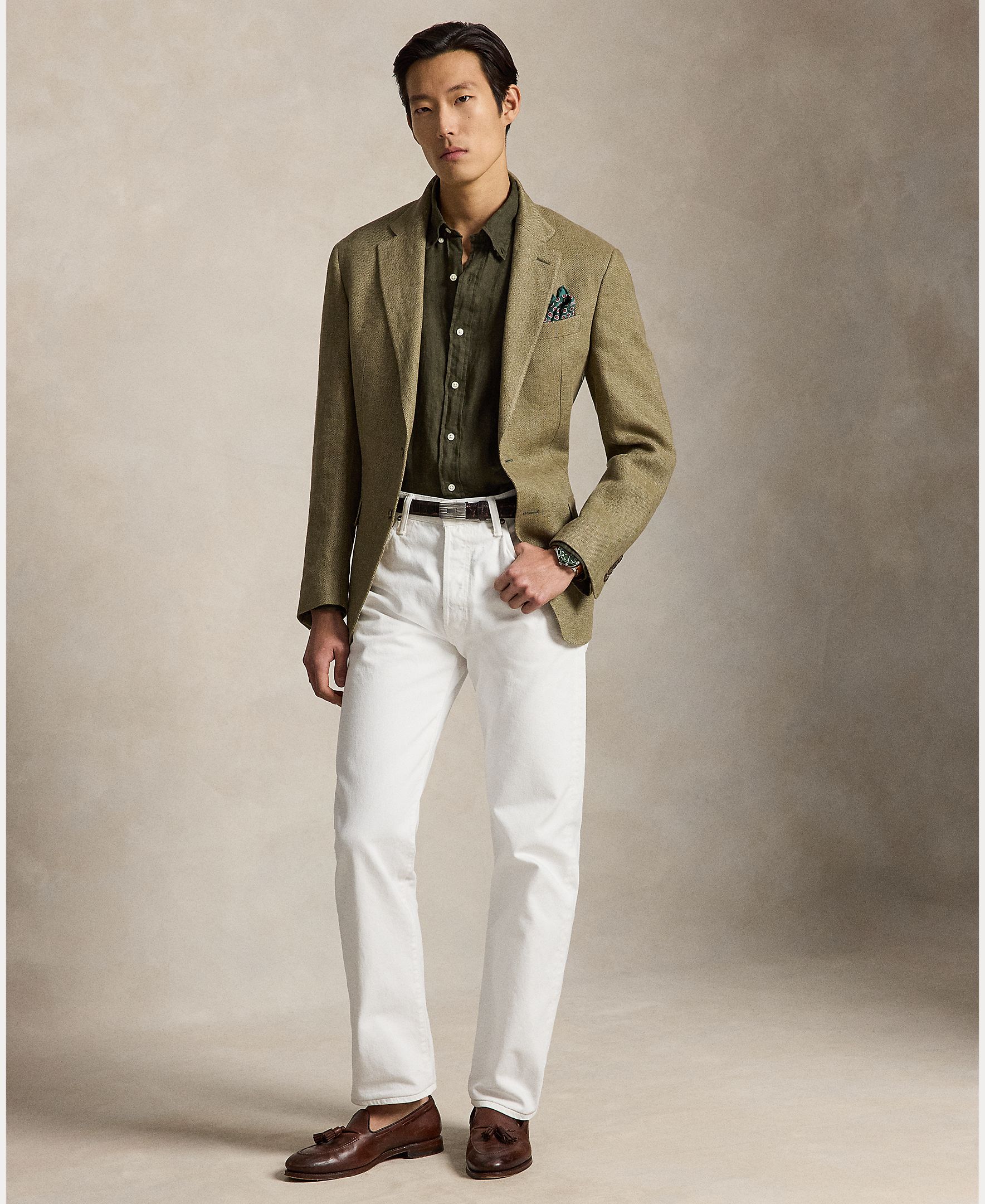 Camisa de Linho Classic Fit Verde Amazonas-8