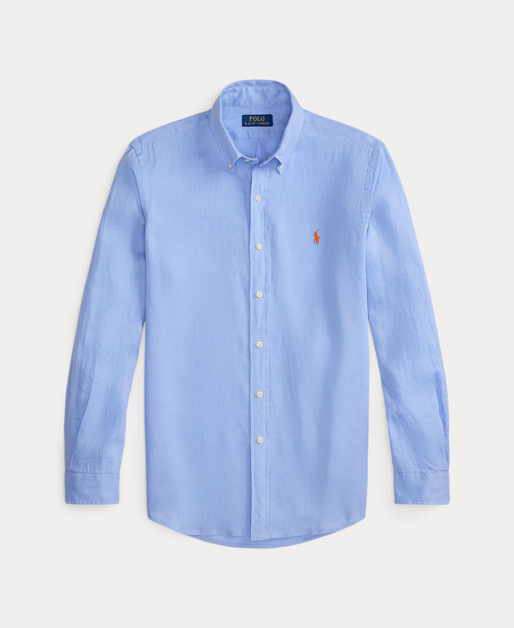 Camisa de Linho Classic Fit Azul-claro-6