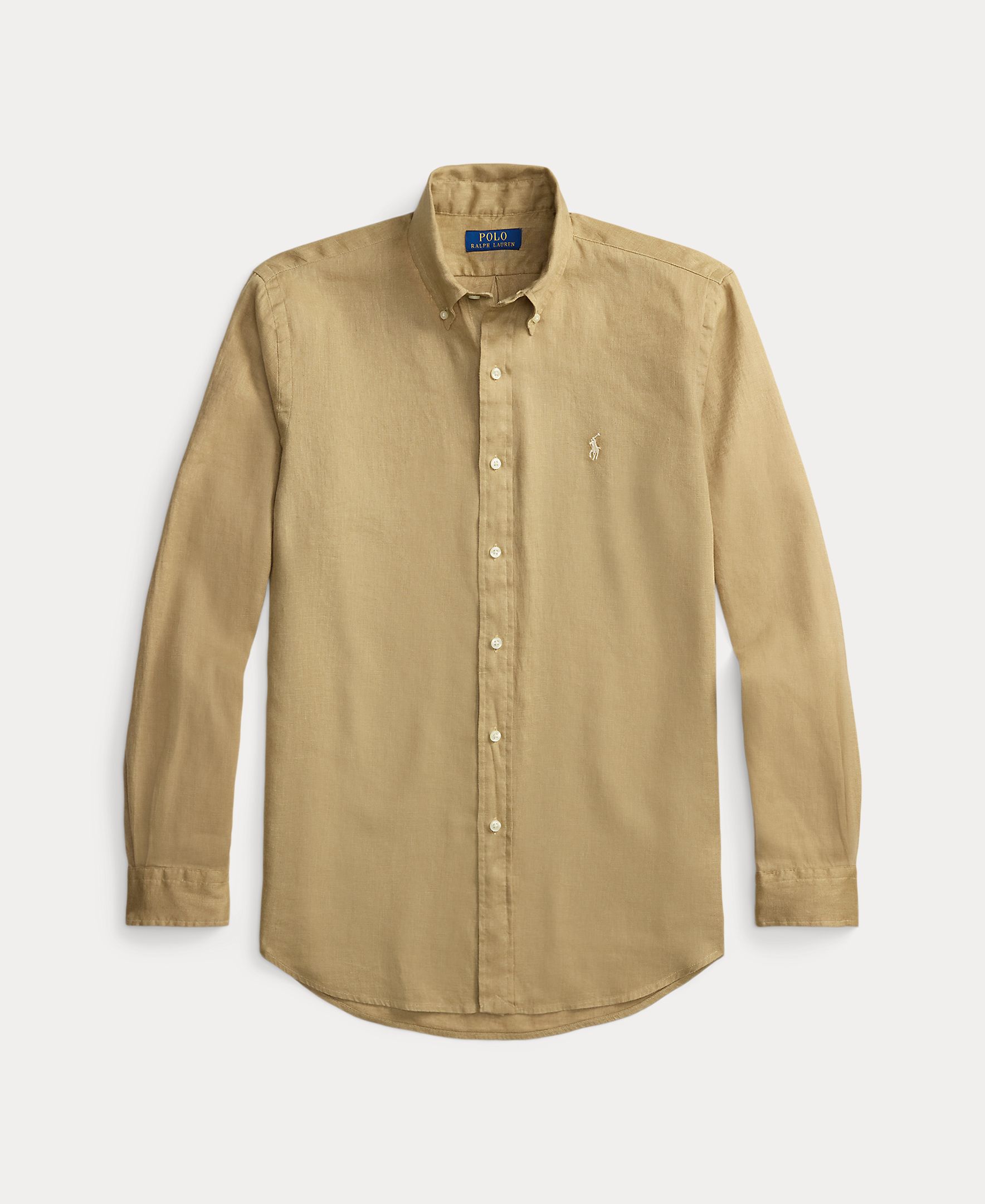 Camisa de Linho Classic Fit Castanho-7