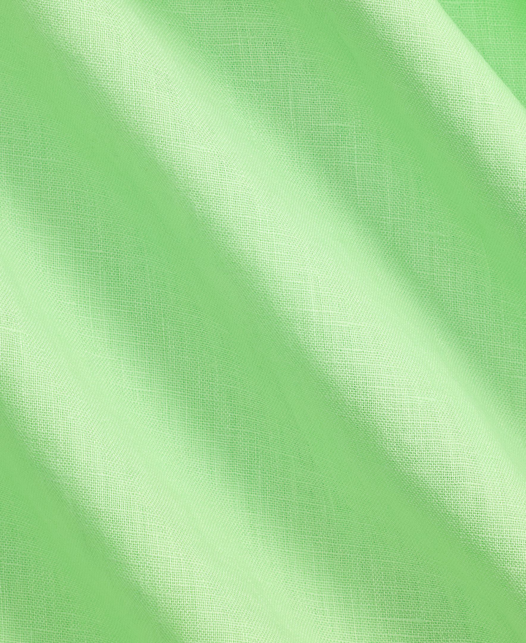 Camisa de Linho Classic Fit Verde Lima-5