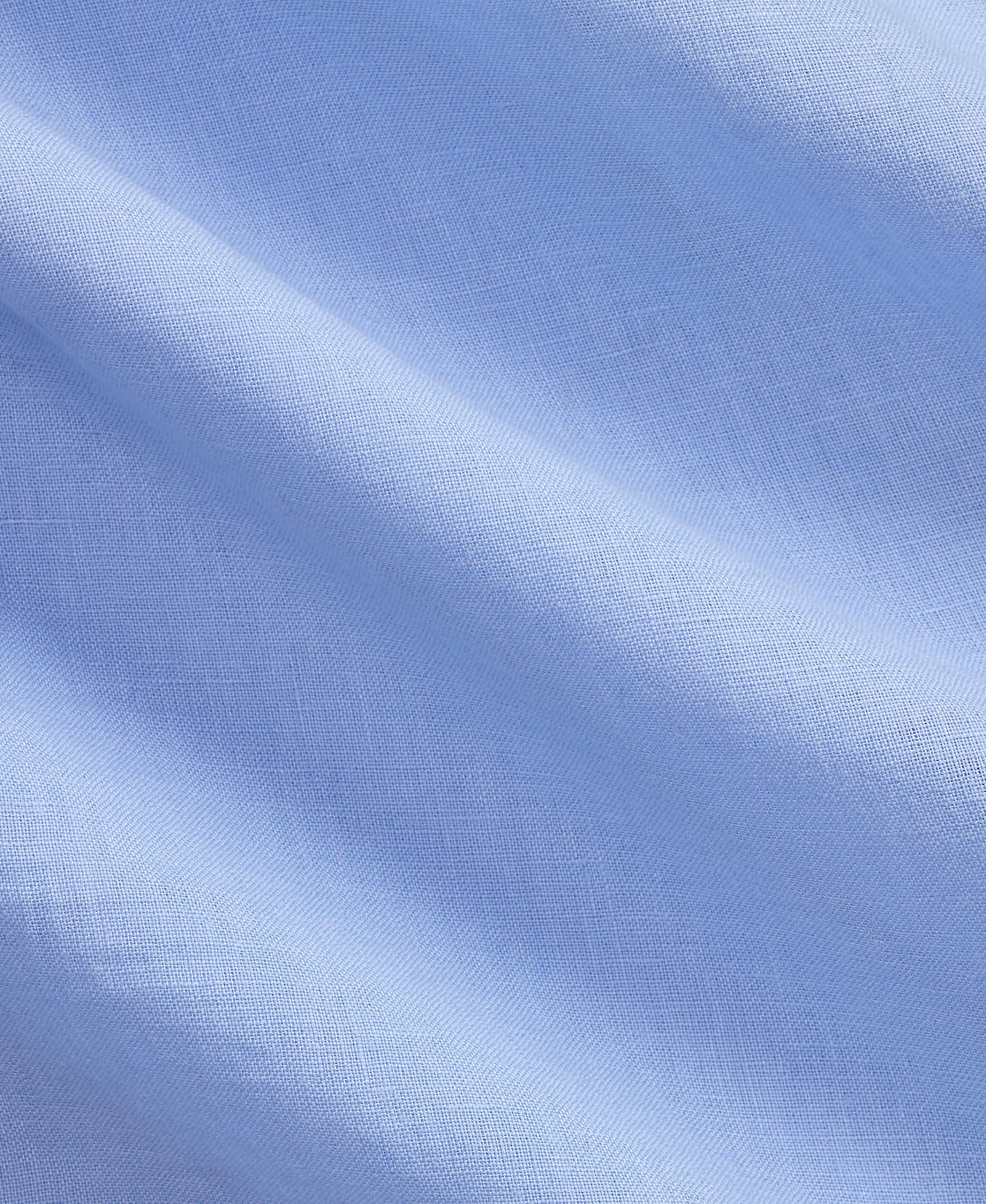 Camisa Regular Fit de Linho Azul-claro-5
