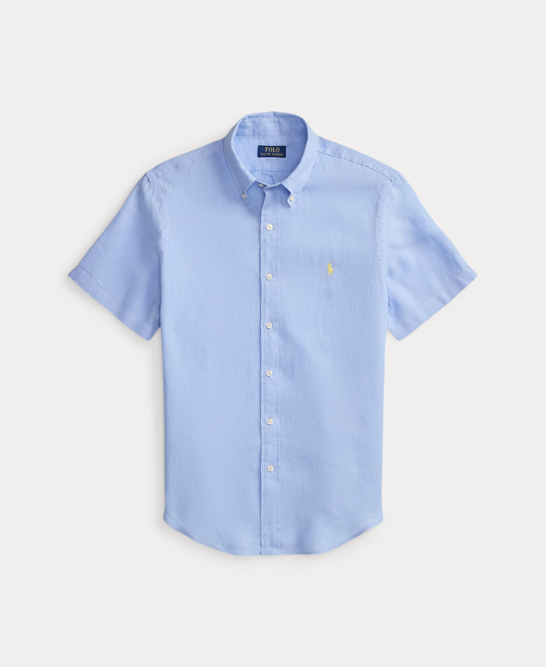 Camisa Regular Fit de Linho Azul-claro-6