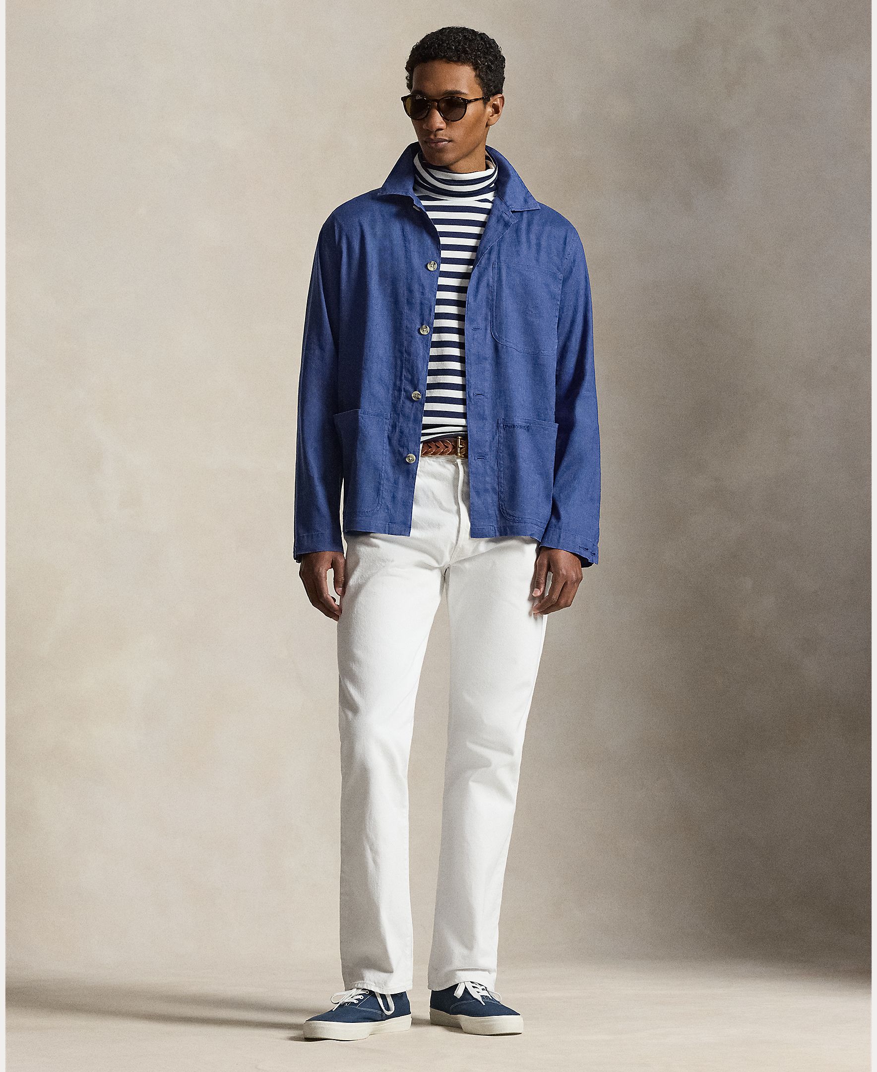 Sobrecamisa de Algodão com Bolsos Azul-marinho-6