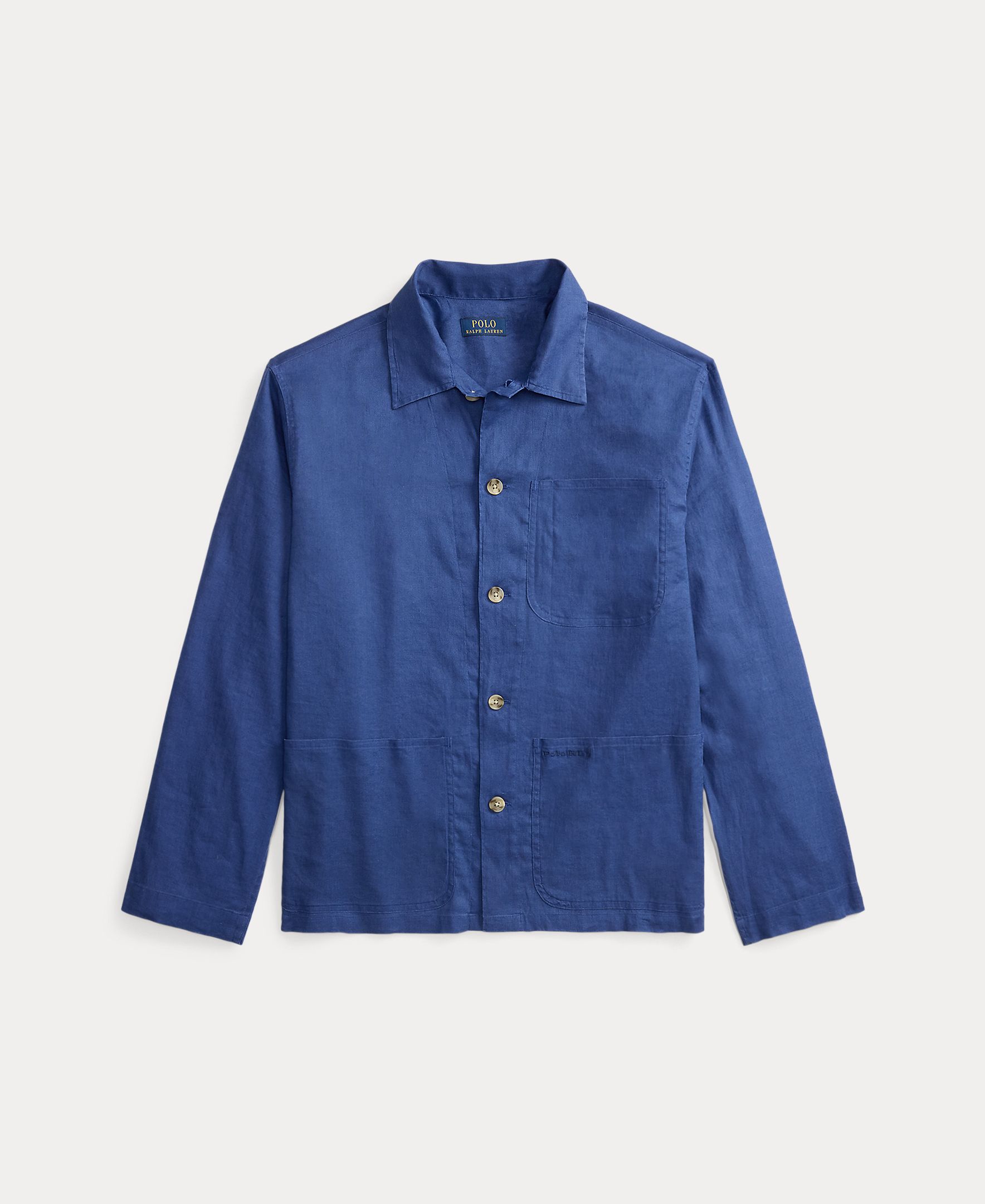 Sobrecamisa de Algodão com Bolsos Azul-marinho-5