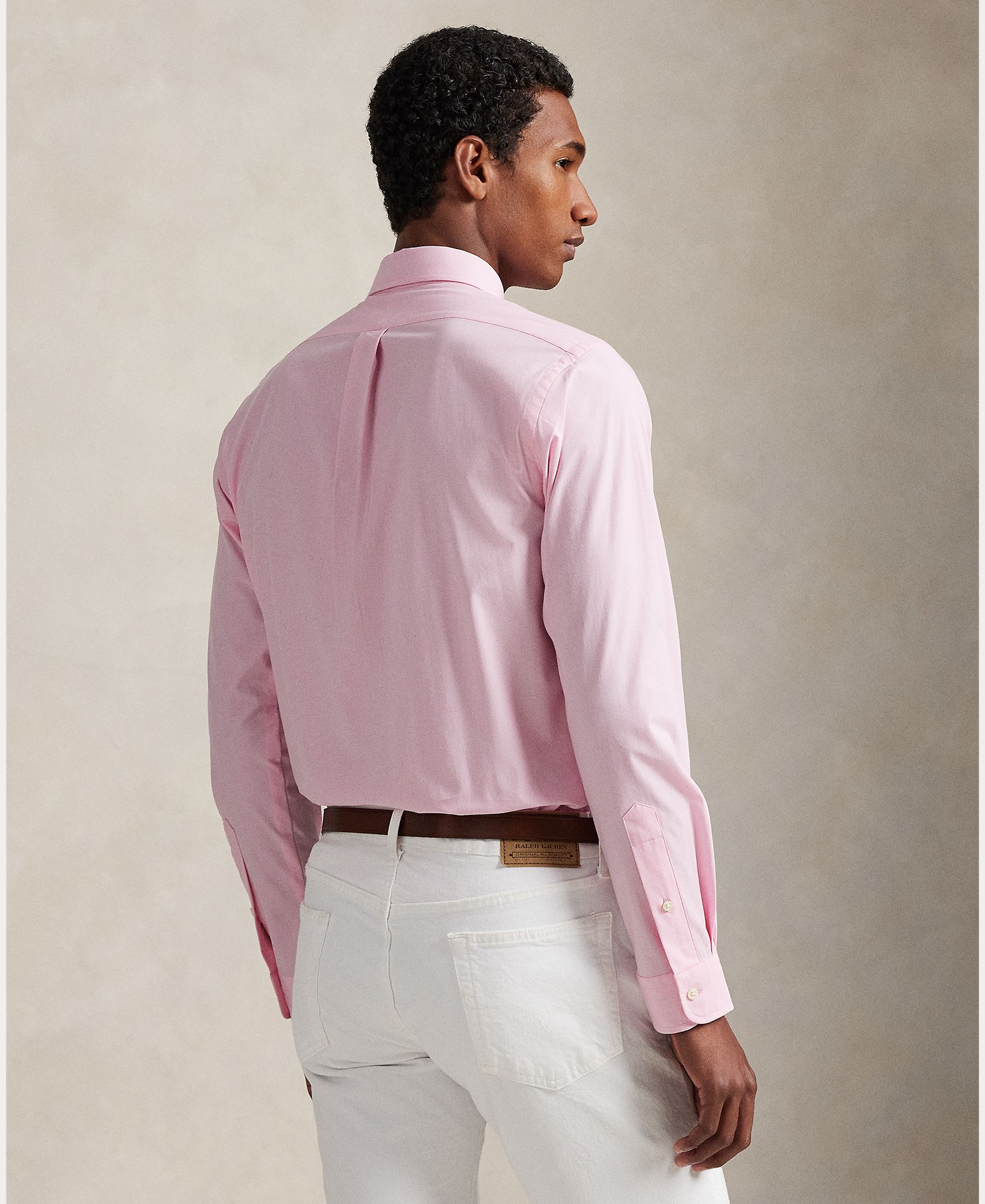 Camisa Custom Fit de Popelina Rosa-claro-3