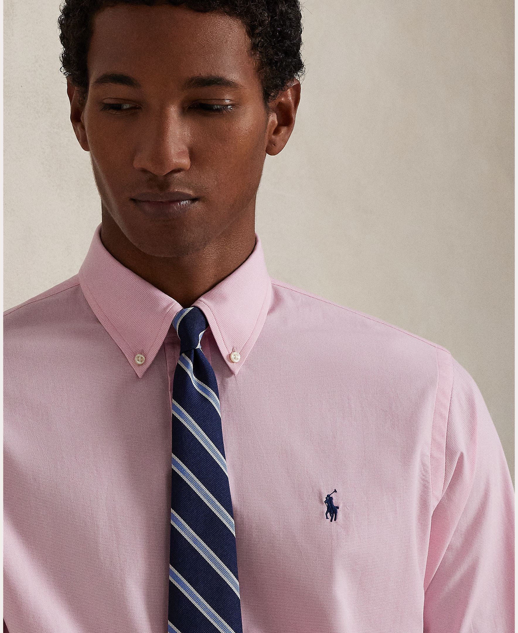 Camisa Custom Fit de Popelina Rosa-claro-4