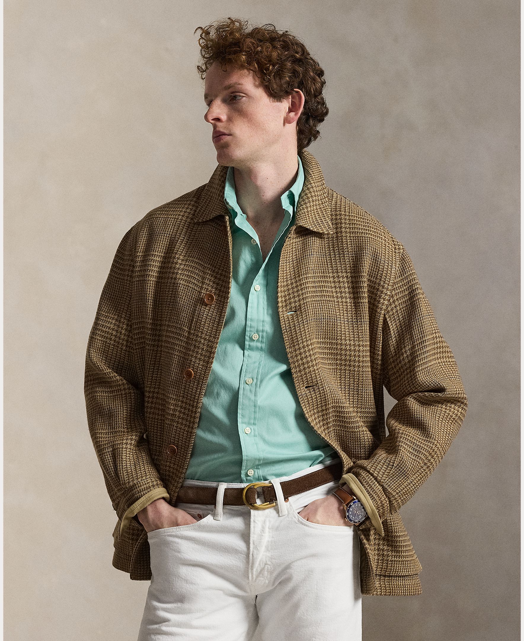 Camisa Regular Fit de Sarja Verde Água-5