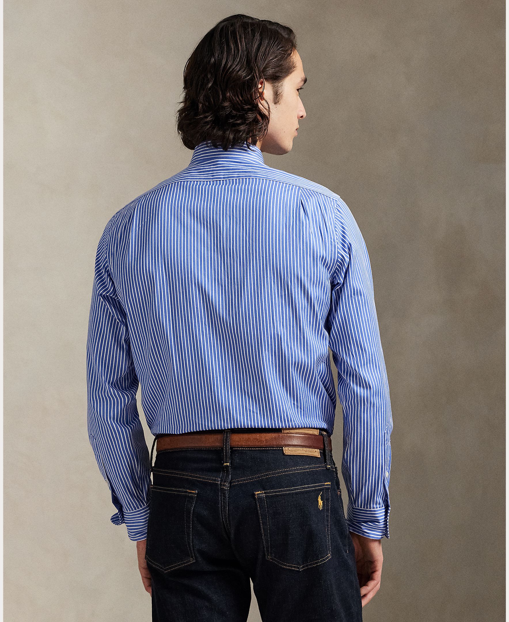 Camisa de Algodão Regular Fit Azul-3