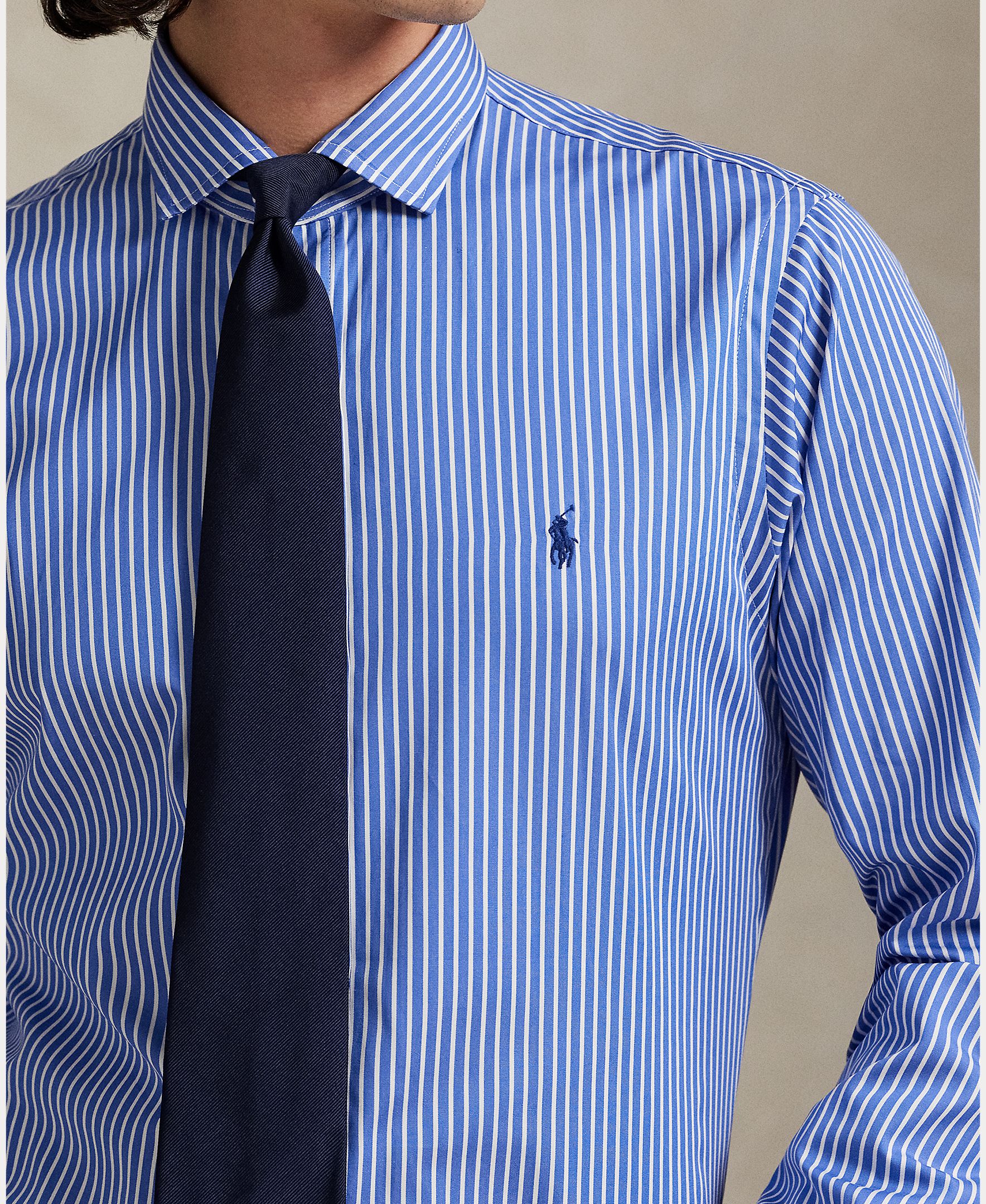 Camisa de Algodão Regular Fit Azul-4