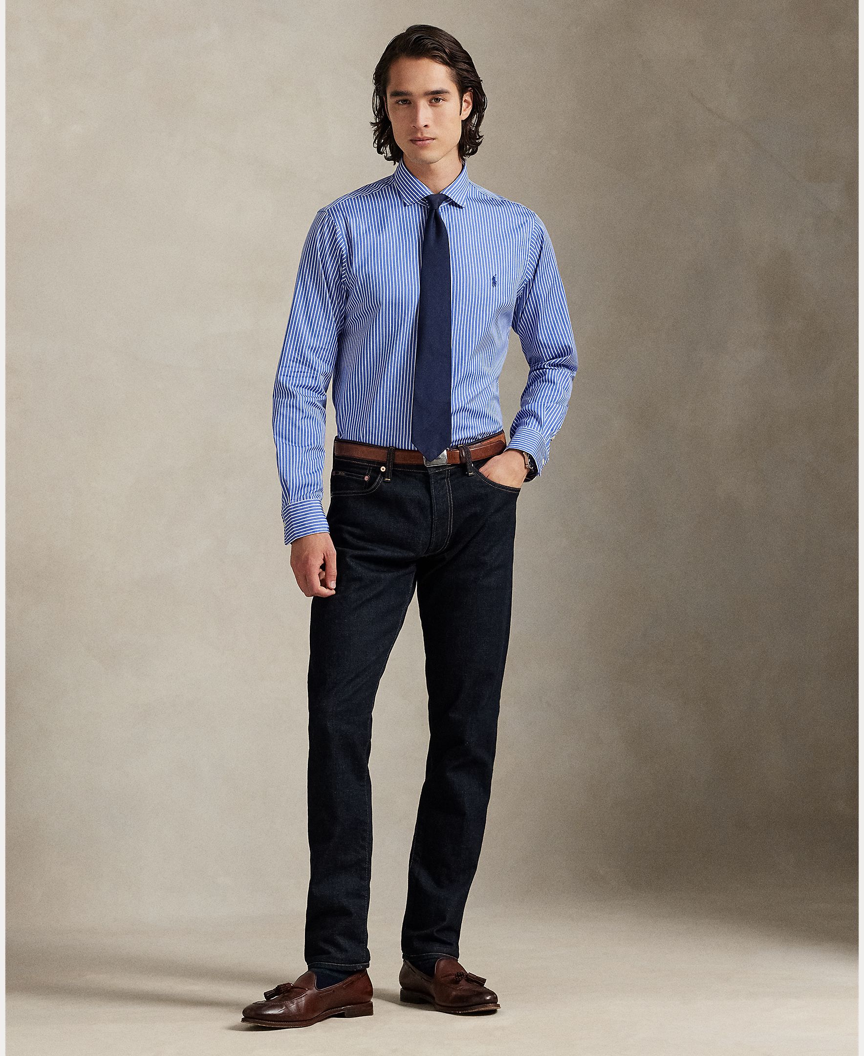 Camisa de Algodão Regular Fit Azul-8