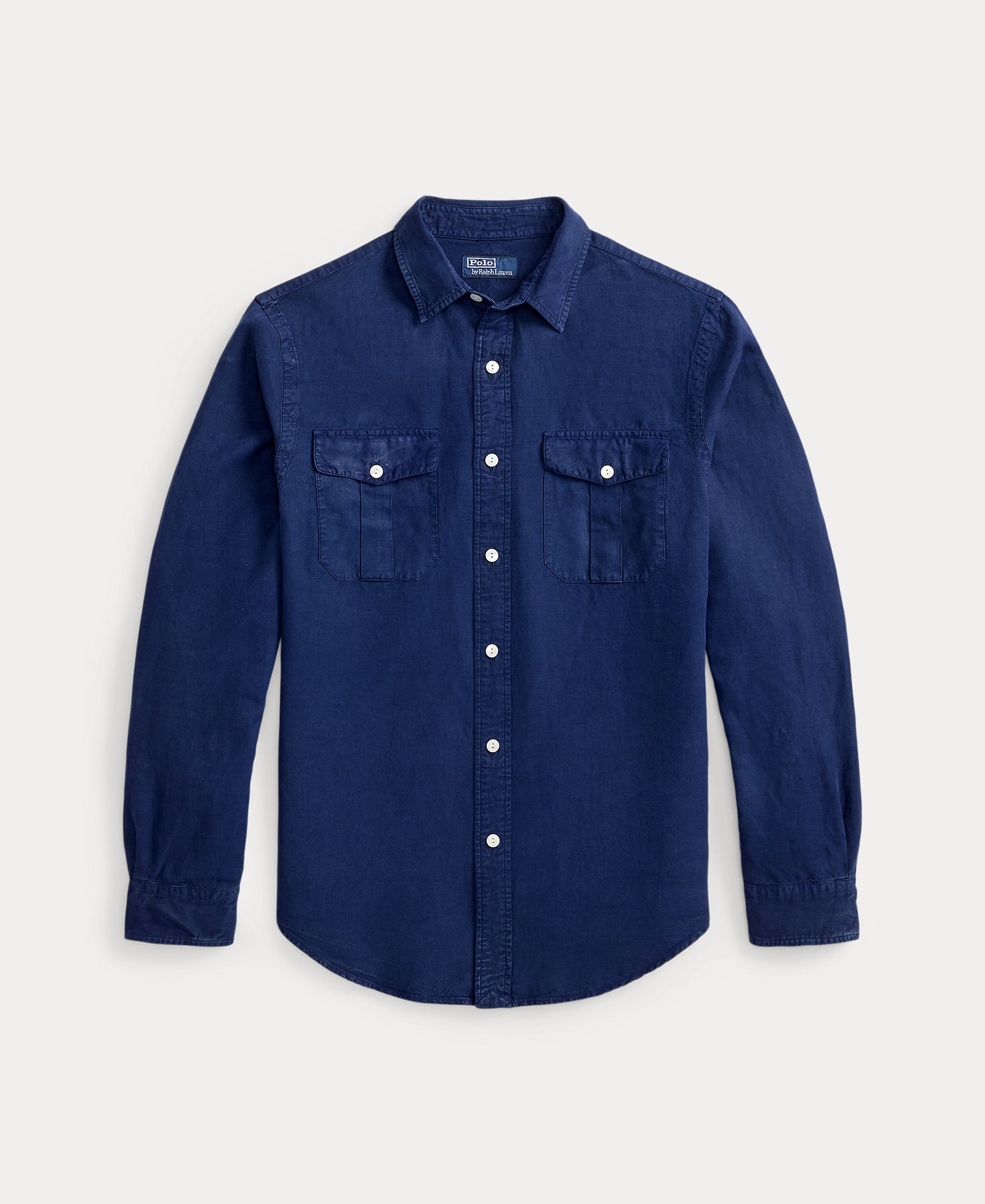 Camisa de Linho, Seda e Algodão Regular Fit Índigo-6
