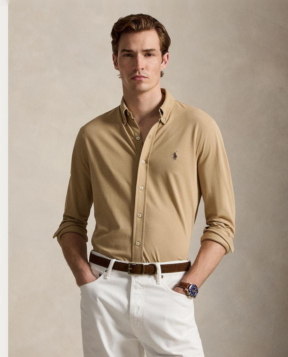 Camisa de hombre ultraligera Pebble Azul - Polo Ralph Lauren - Camel Camel-1