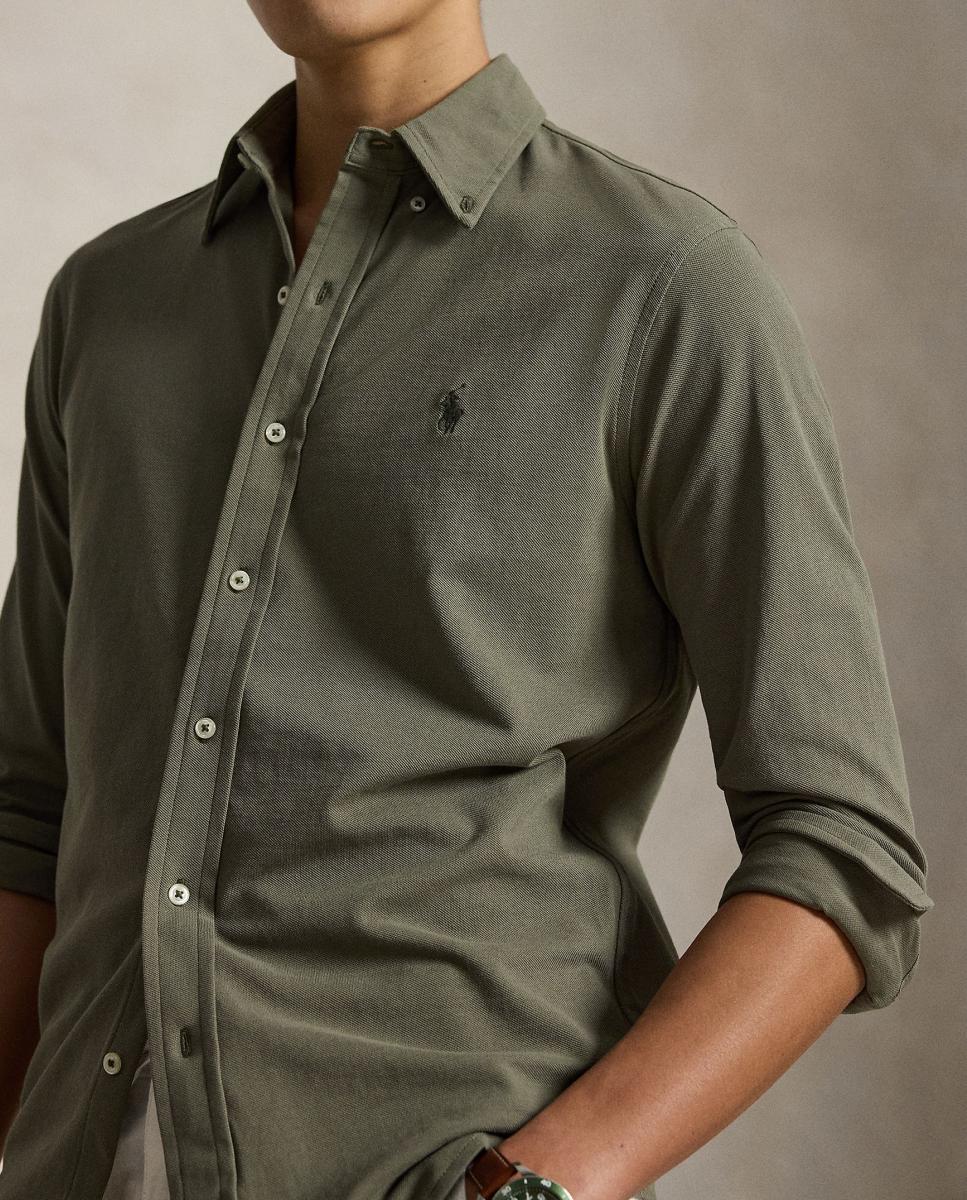 Camisa de hombre ultraligera Pebble Azul - Polo Ralph Lauren - Kaki Kaki-5