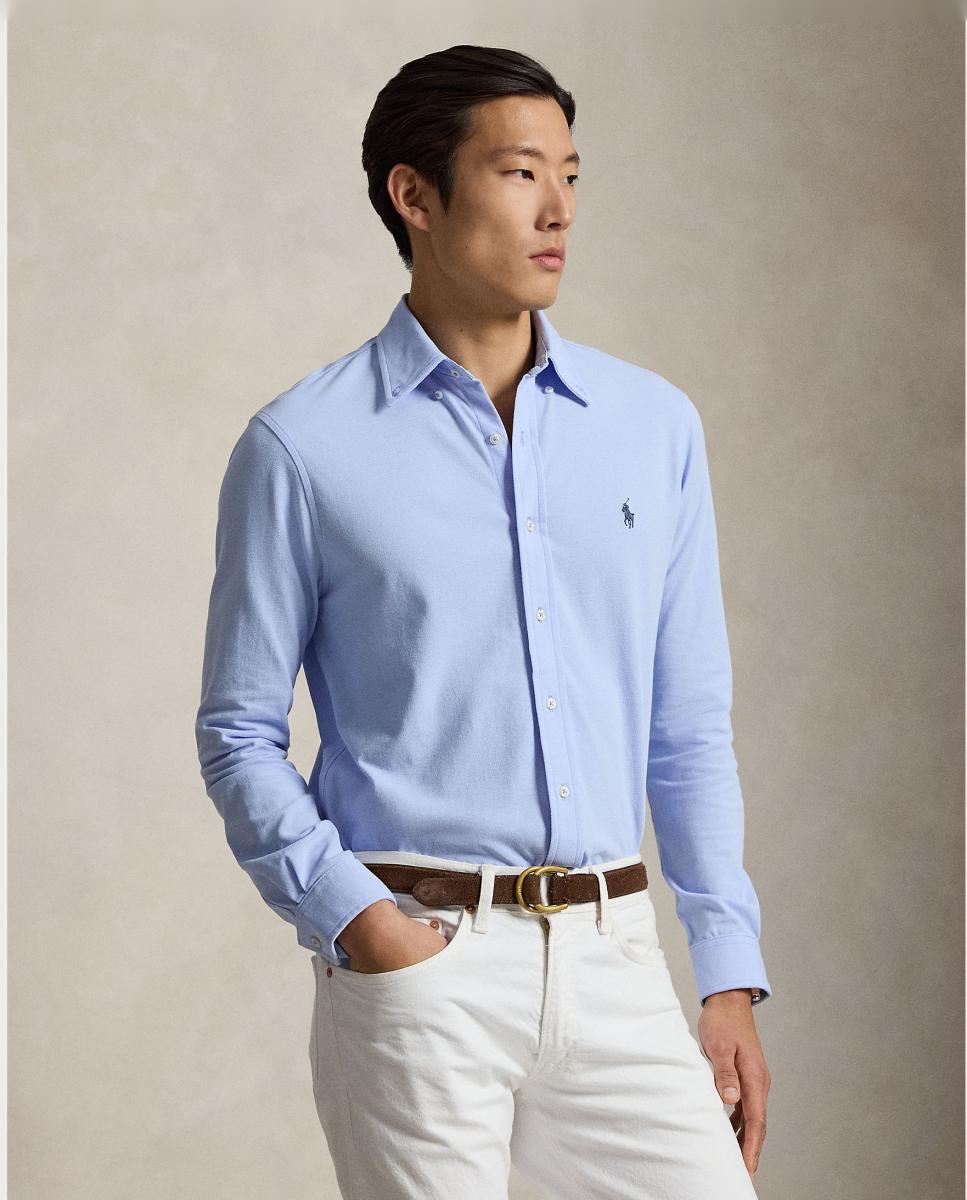 Camisa de hombre ultraligera Pebble Azul - Polo Ralph Lauren - Negro Azul pálido-1