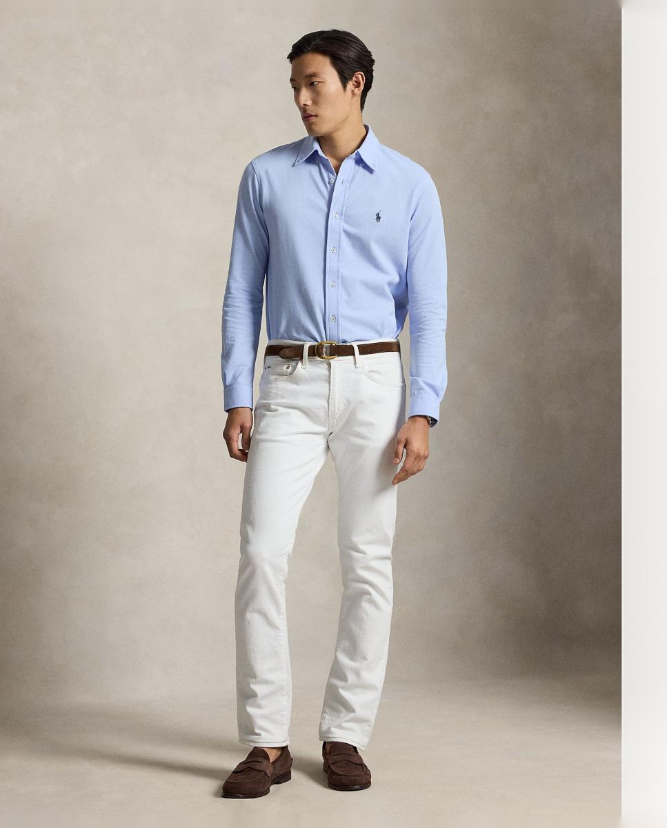 Camisa de hombre ultraligera Pebble Azul - Polo Ralph Lauren - Negro Azul pálido-8