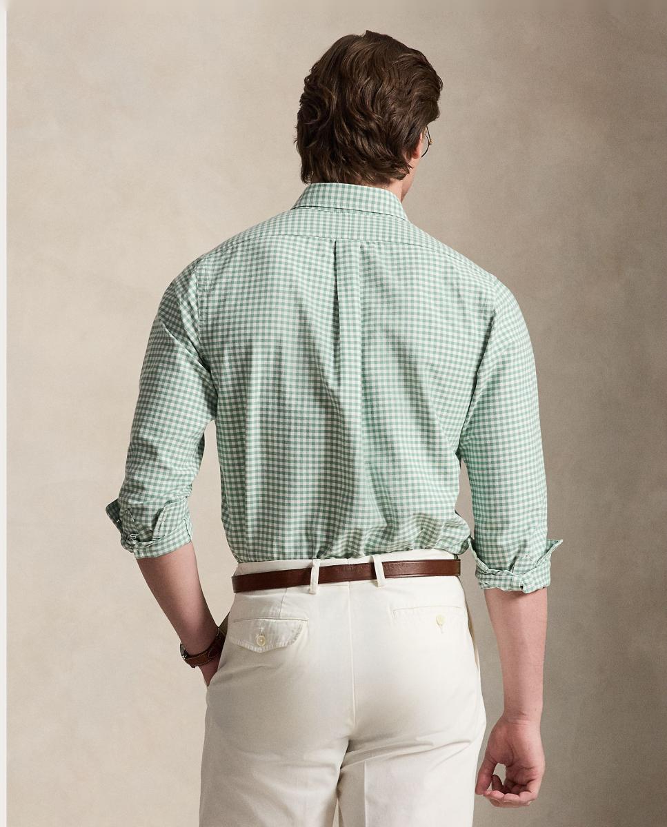 Camisa Oxford Custom Fit de Algodão Verde-menta-3