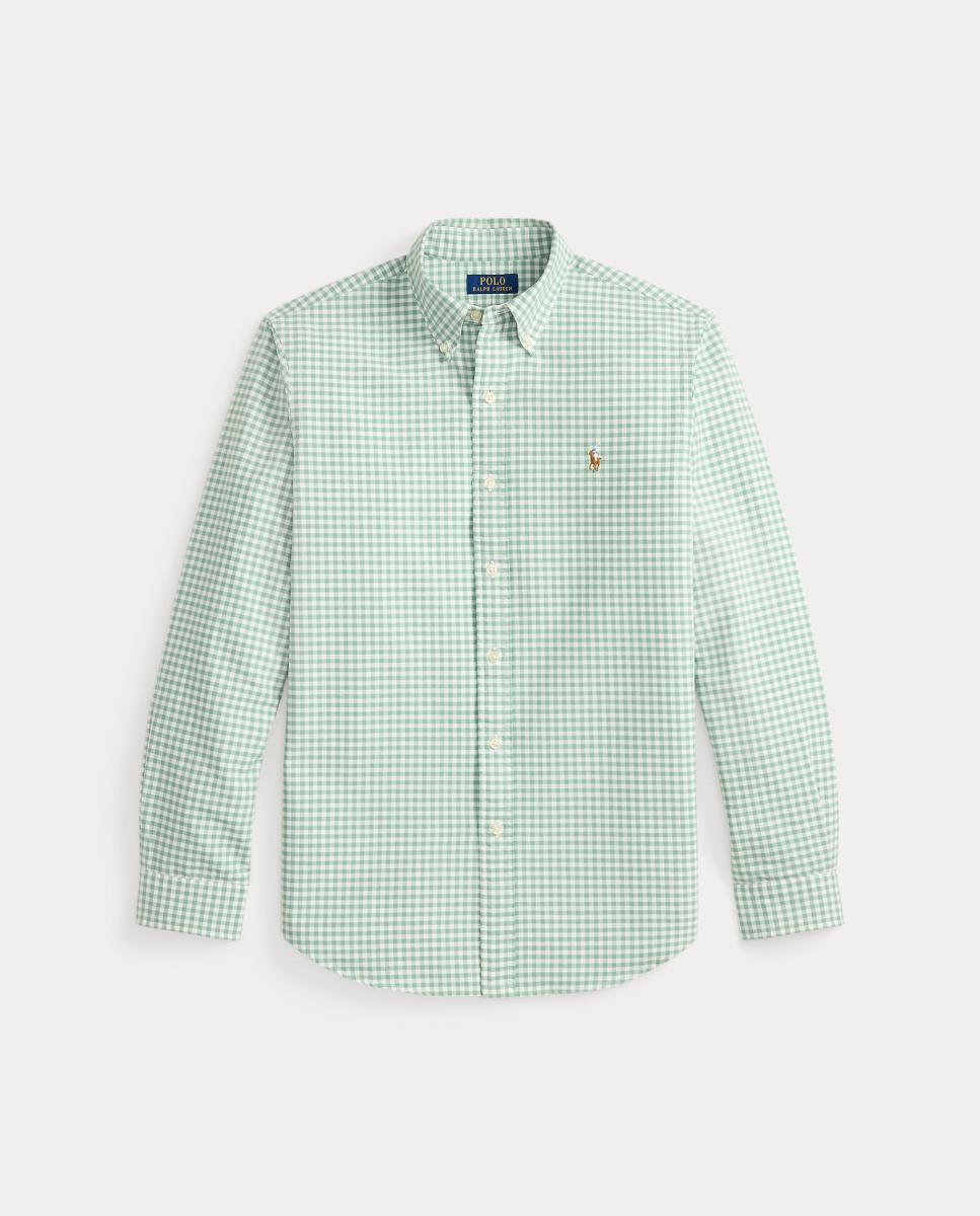 Camisa Oxford Custom Fit de Algodão Verde-menta-5