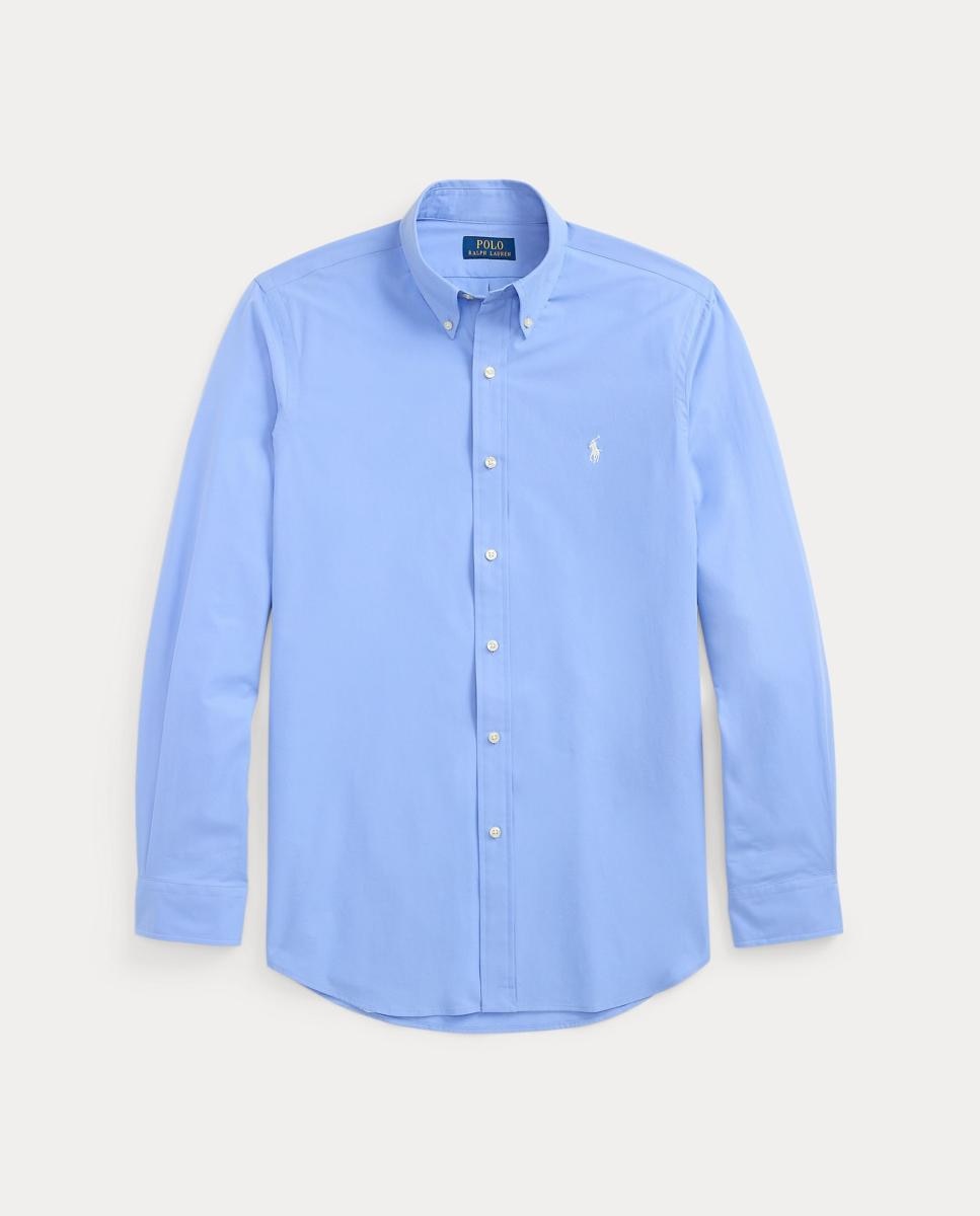 Camisa Regular Fit de Popelina Azul-claro-5