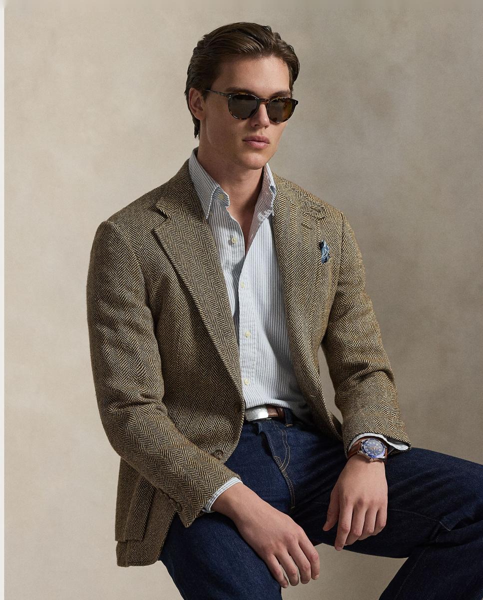Camisa de hombre oxford con rayas Desgastado Mint Blanco - Polo Ralph Lauren - Azul marino Azul marino-5