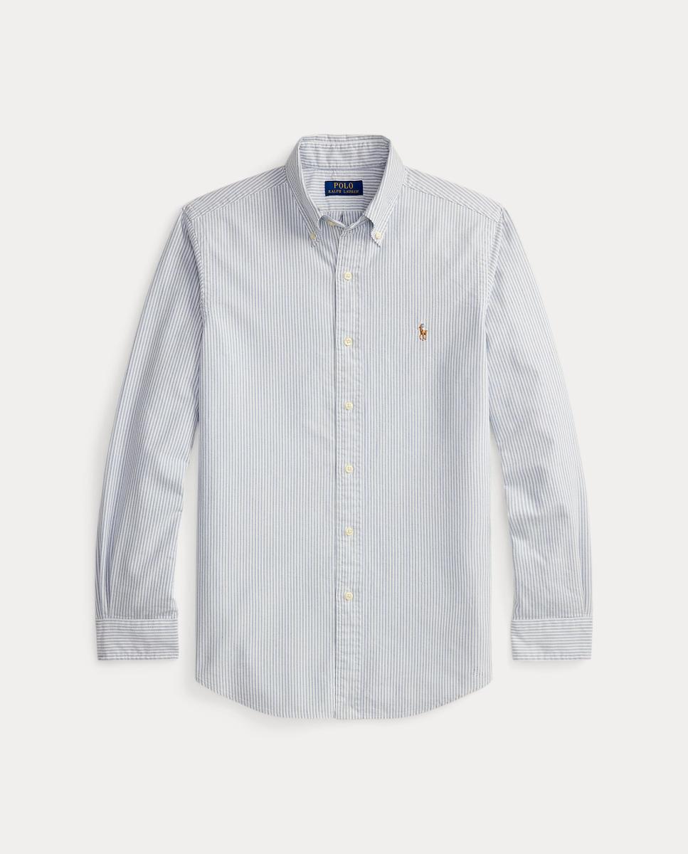 Camisa de hombre oxford con rayas Desgastado Mint Blanco - Polo Ralph Lauren - Azul marino Azul marino-6