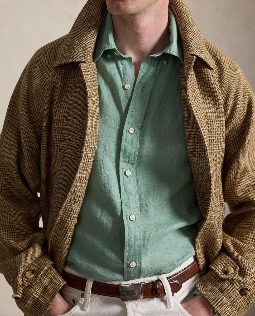 Camisa de Linho Classic Fit Verde-menta-5