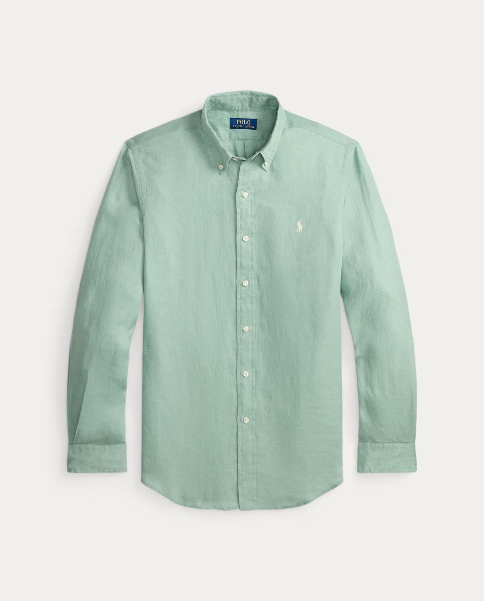 Camisa de Linho Classic Fit Verde-menta-6
