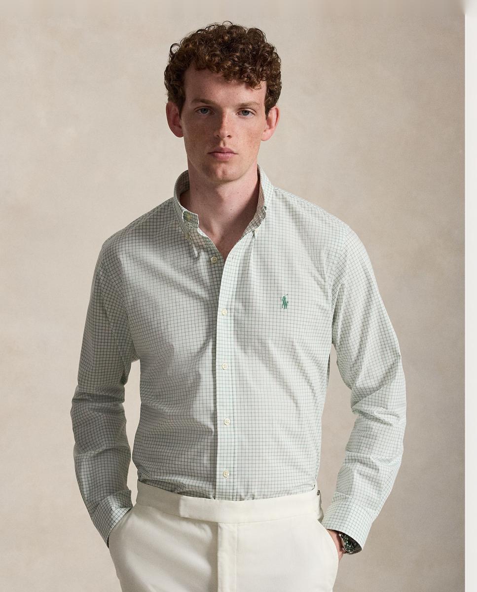 Polo Ralph Lauren - Camisa de hombre de popelín elástico Regular Fit.