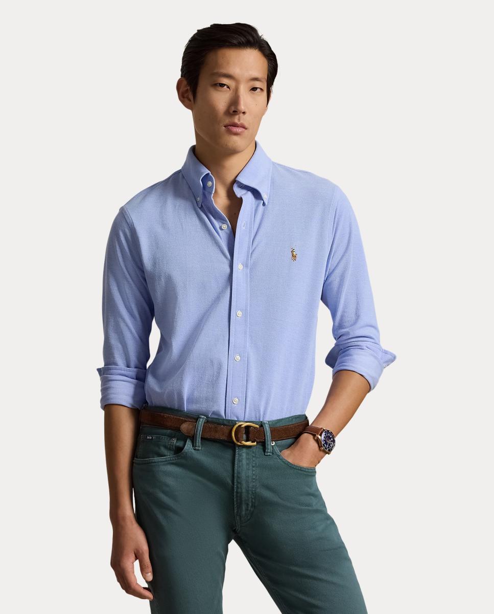 Camisa de hombre oxford de punto Blanco - Polo Ralph Lauren - Azul claro Azul claro-1
