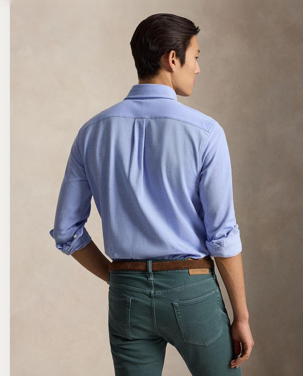 Camisa de hombre oxford de punto Blanco - Polo Ralph Lauren - Azul claro Azul claro-3
