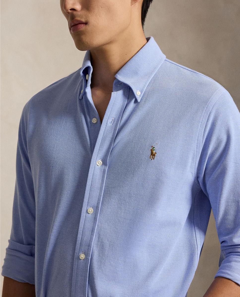 Camisa de hombre oxford de punto Blanco - Polo Ralph Lauren - Azul claro Azul claro-4