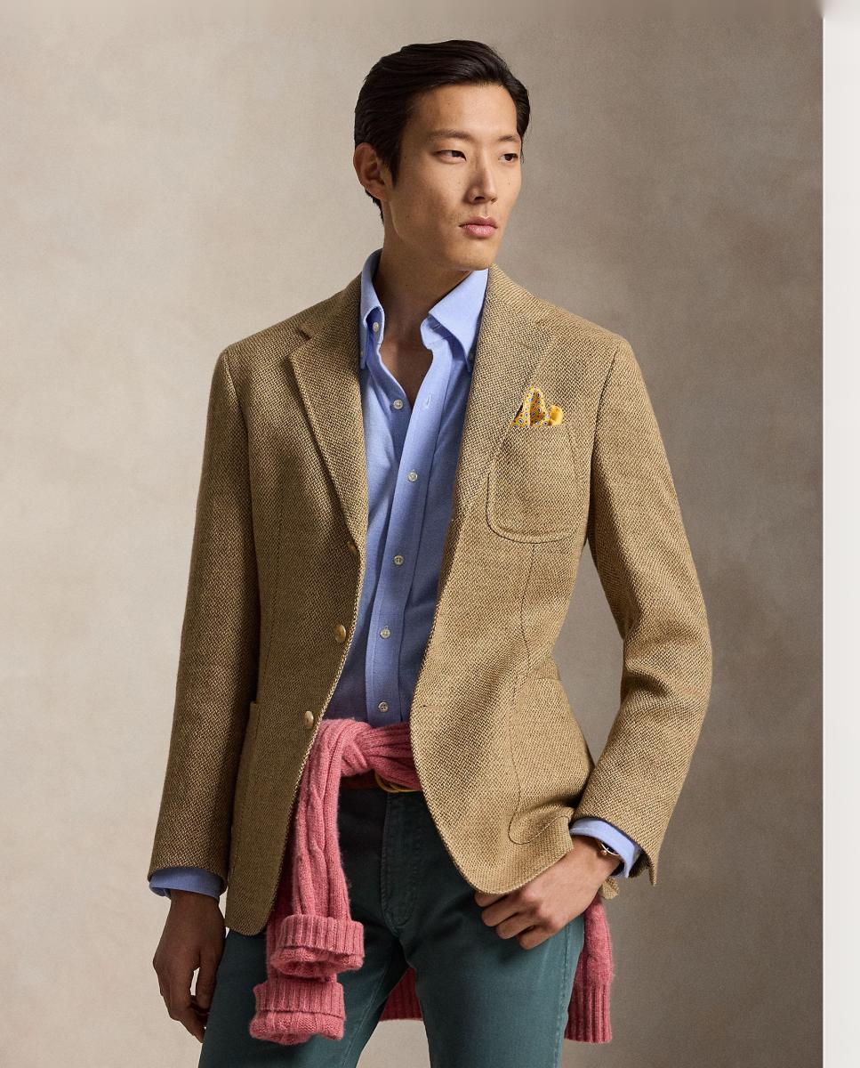 Camisa de hombre oxford de punto Blanco - Polo Ralph Lauren - Azul claro Azul claro-5