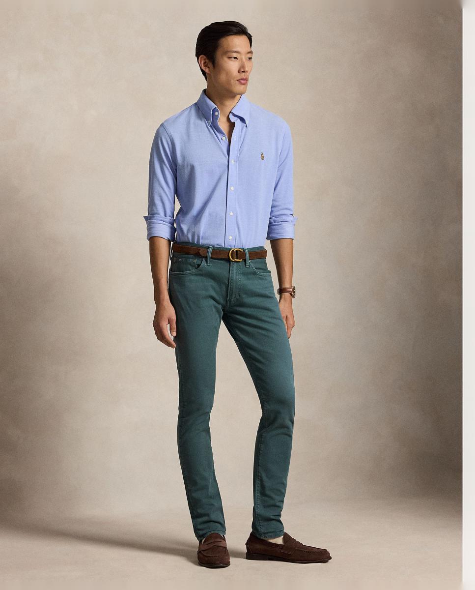 Camisa de hombre oxford de punto Blanco - Polo Ralph Lauren - Azul claro Azul claro-7