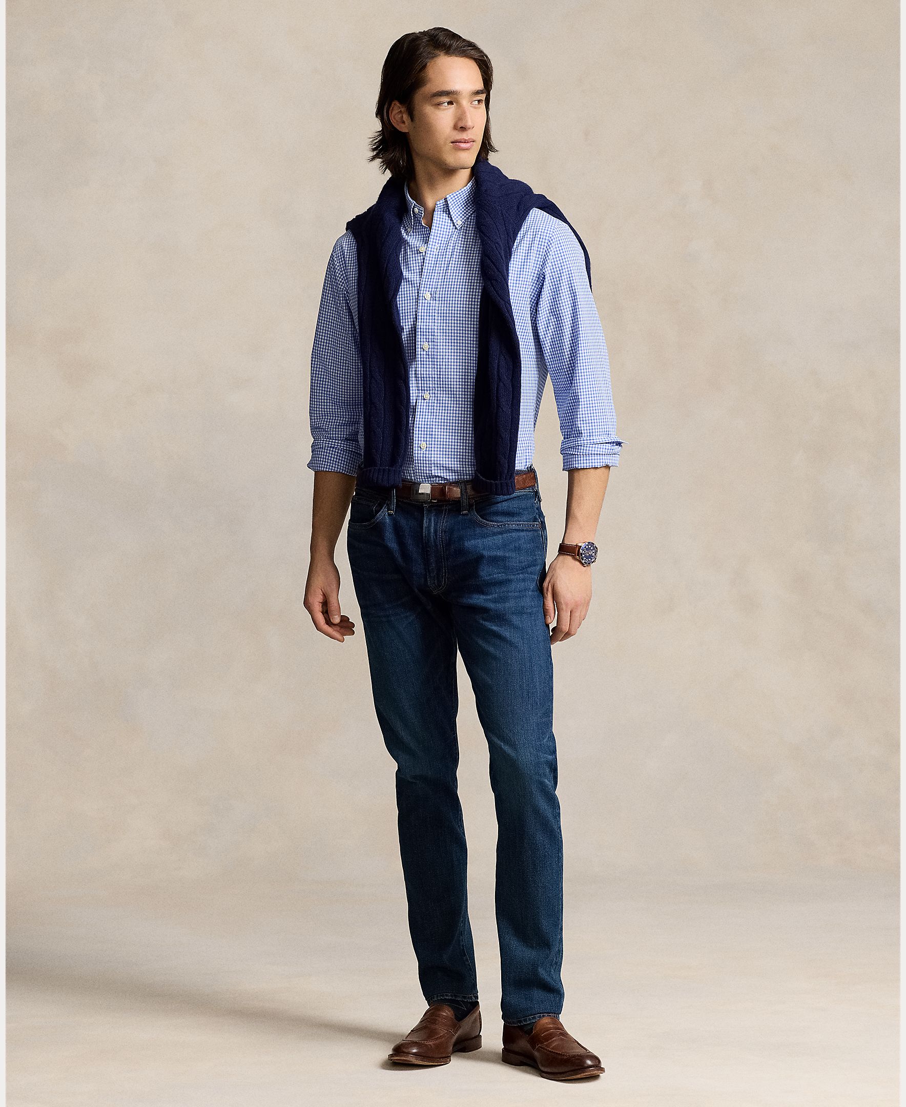 Camisa de popelina elástica de hombre Azul cabana - Polo Ralph Lauren - Azul claro Azul claro-6