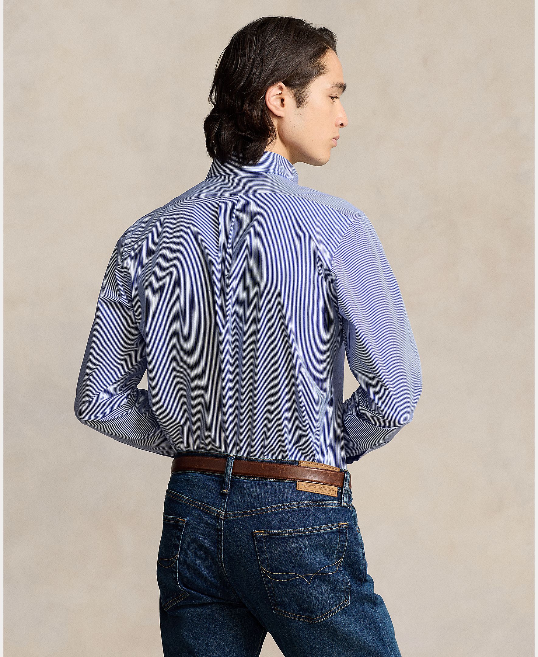 Camisa de popelina elástica de hombre Azul cabana - Polo Ralph Lauren - Azul oscuro Azul oscuro-3