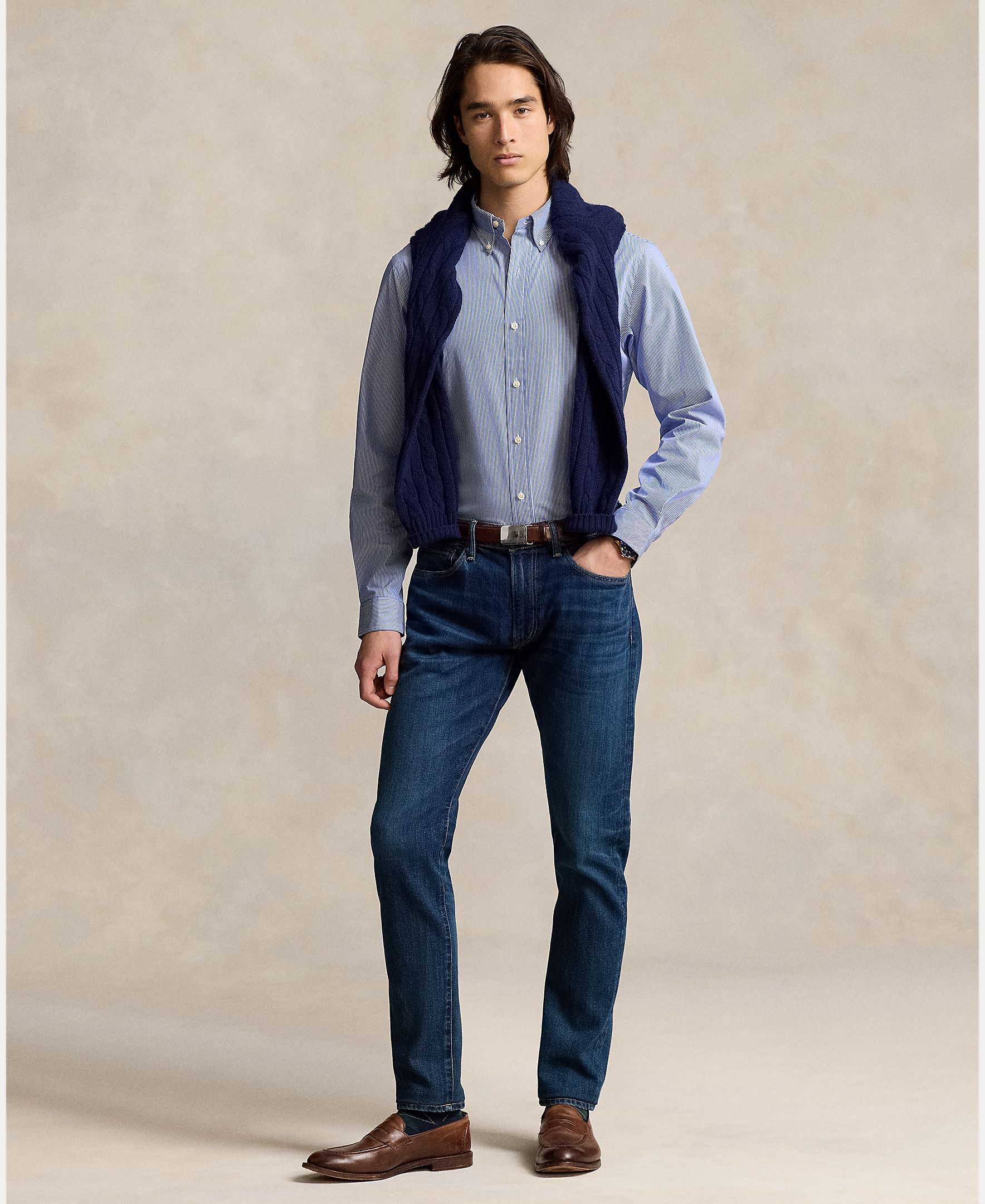 Camisa de popelina elástica de hombre Azul cabana - Polo Ralph Lauren - Azul oscuro Azul oscuro-6