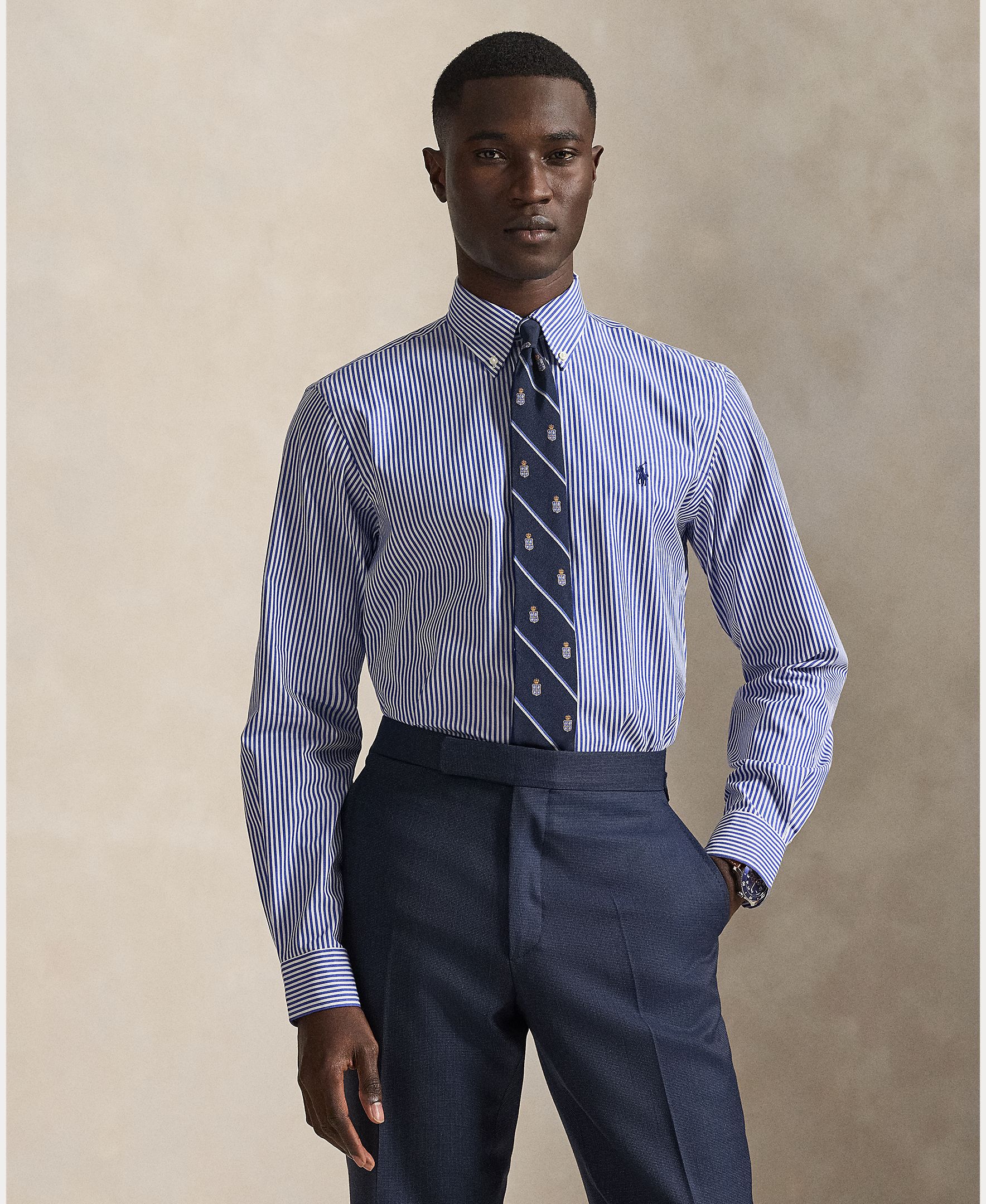 Camisa de popelina elástica de hombre Azul cabana - Polo Ralph Lauren - Azulón Azulón-1