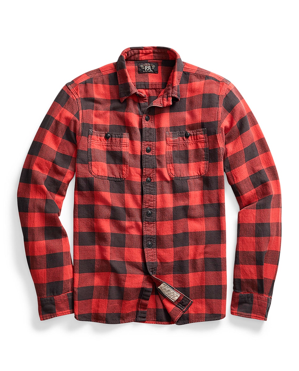 Camisa de Sarja Estampada Vermelho-claro-1