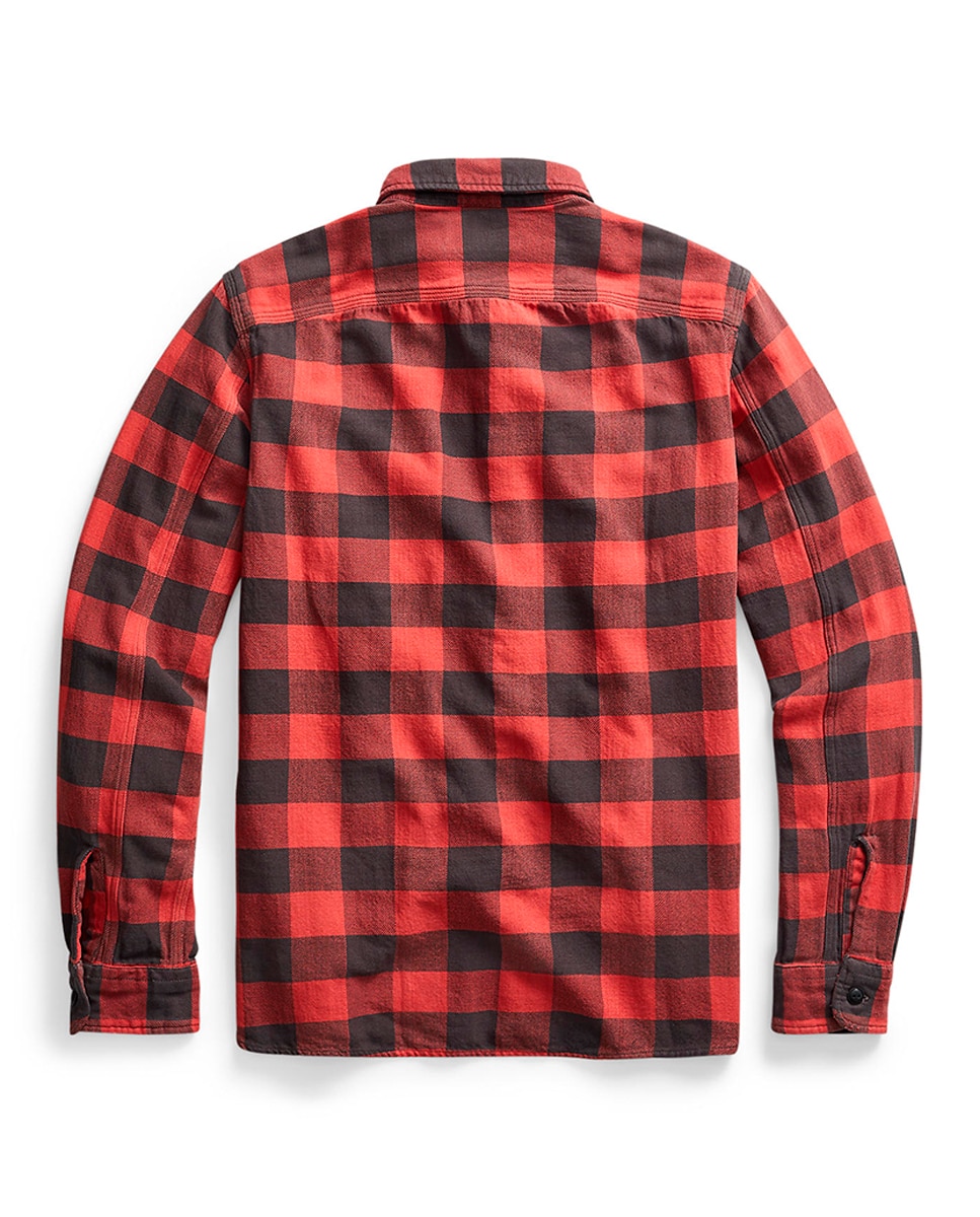 Camisa de Sarja Estampada Vermelho-claro-2