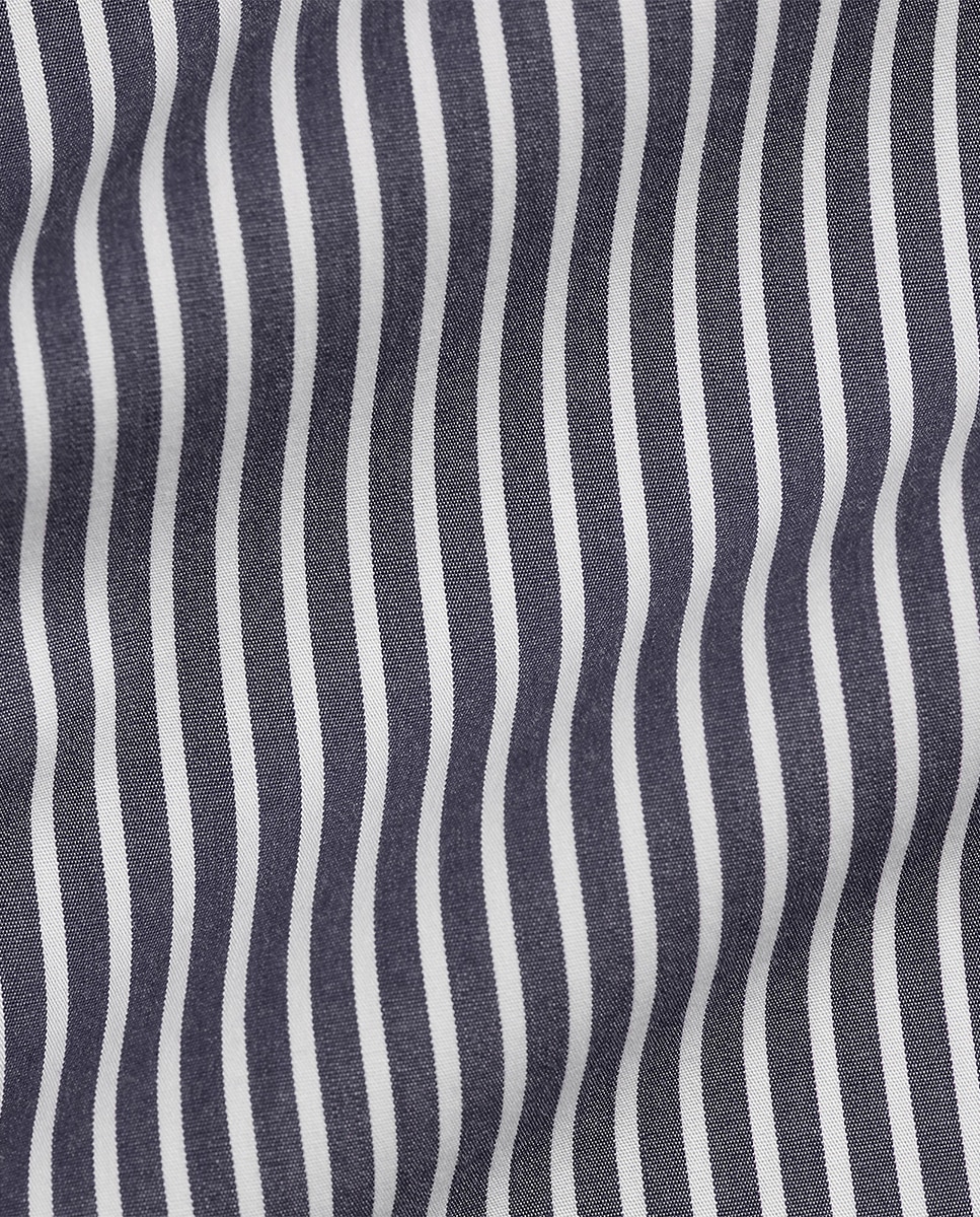 Camisa Custom Fit de Popelina Azul-marinho-4