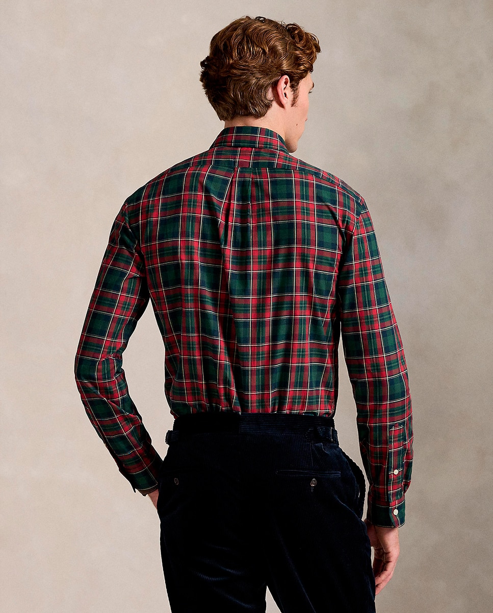 Camisa de Sarja Técnica Custom Fit Vermelho-escuro-3
