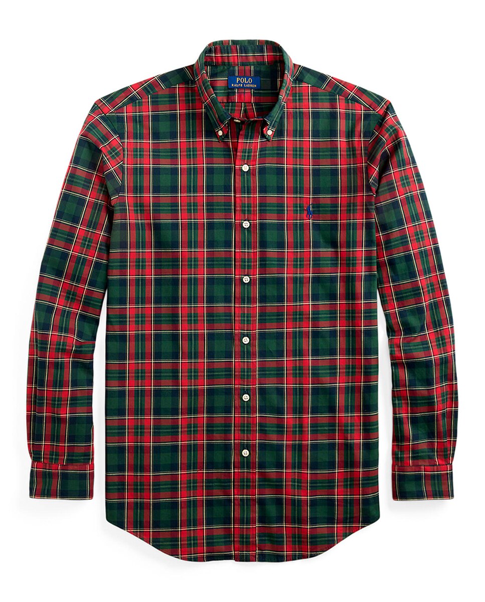 Camisa de Sarja Técnica Custom Fit Vermelho-escuro-7