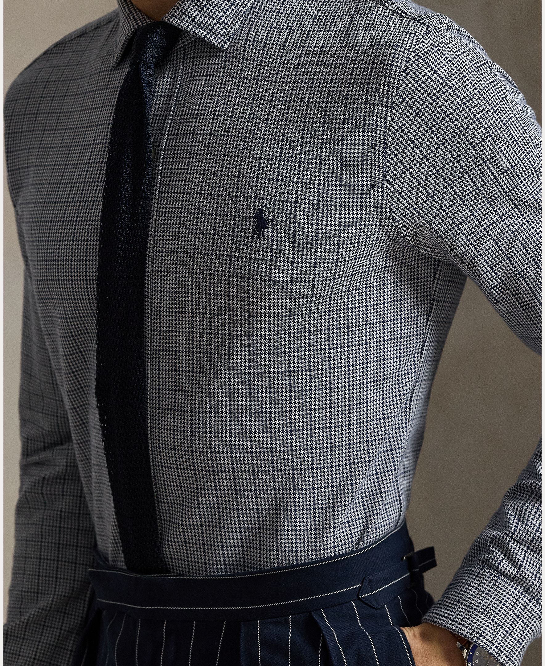 Camisa de Algodão com Estampado Azul-porcelana-4