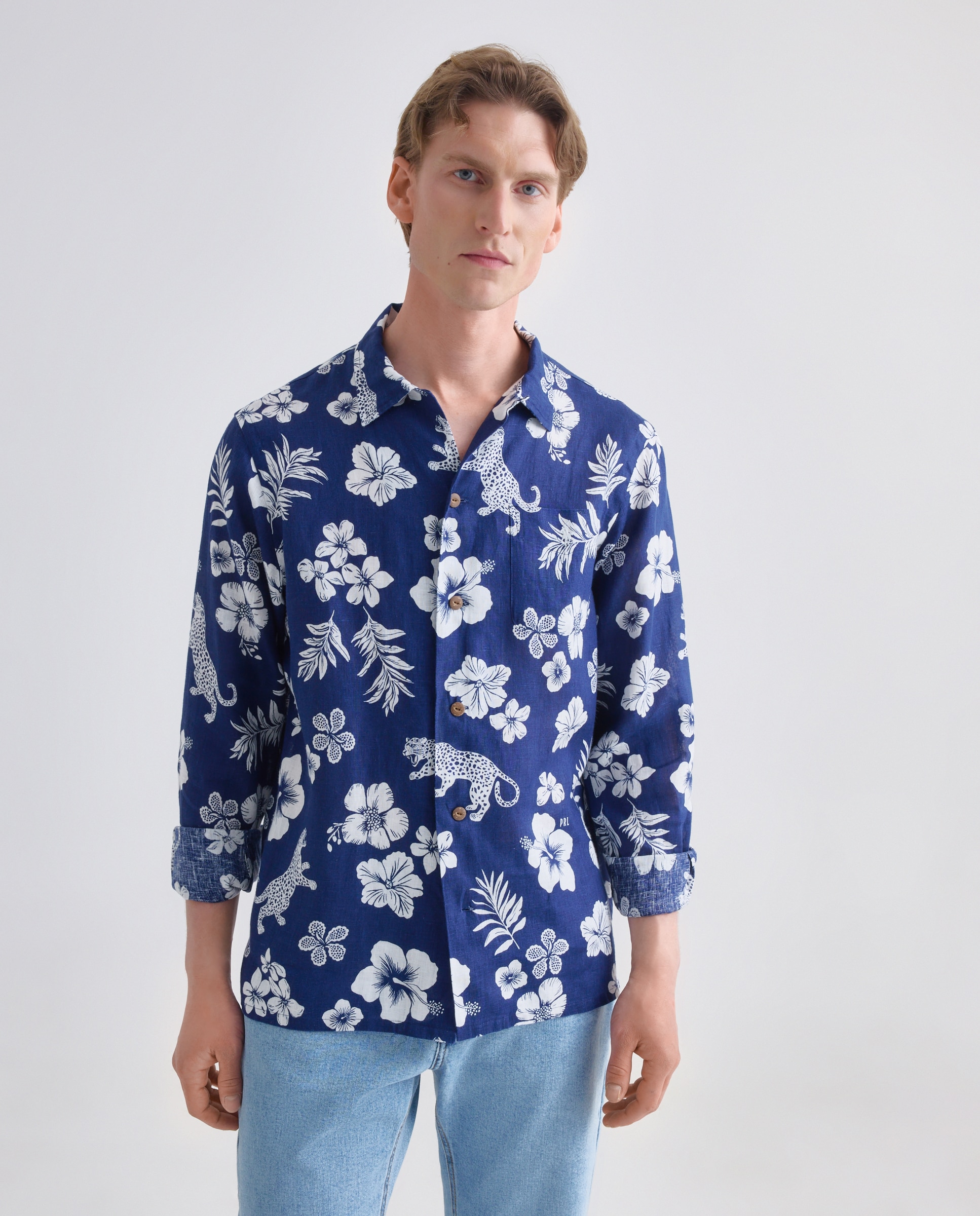 Imagem 0 de Camisa de Linho com Estampado