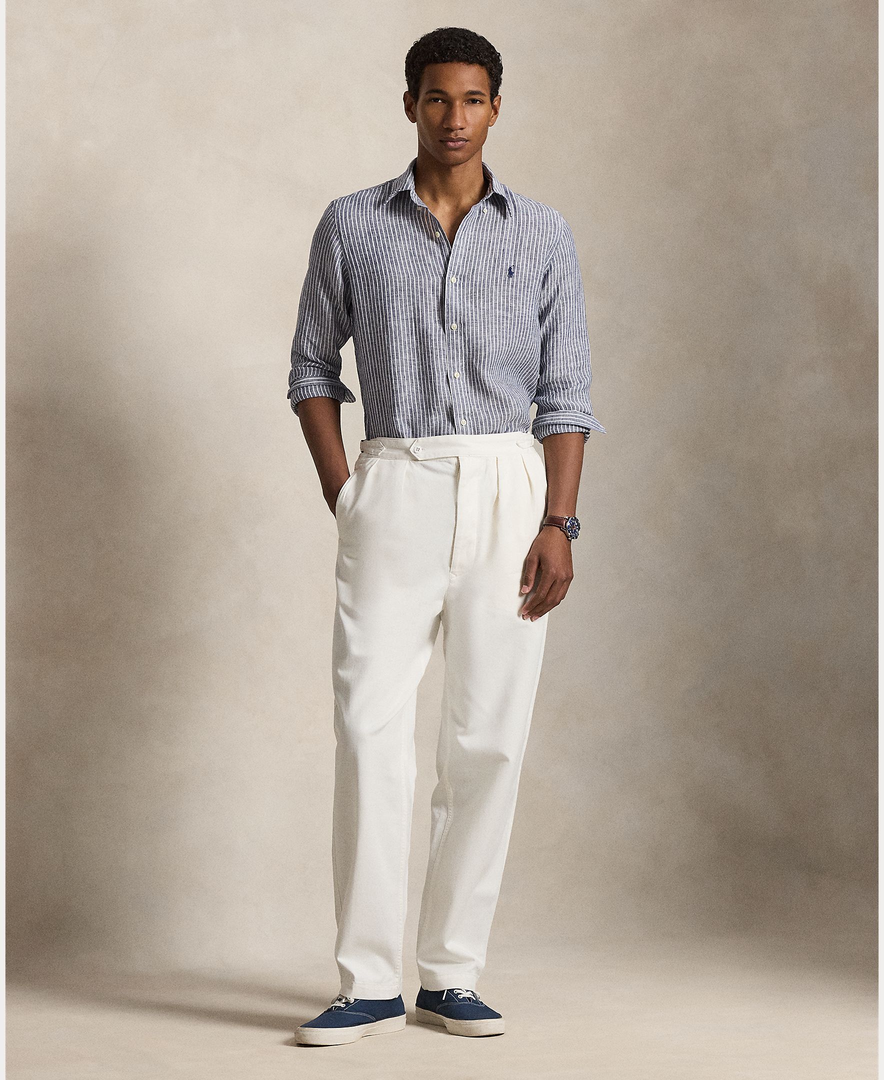 Camisa Regular Fit de Linho Cinzento-8