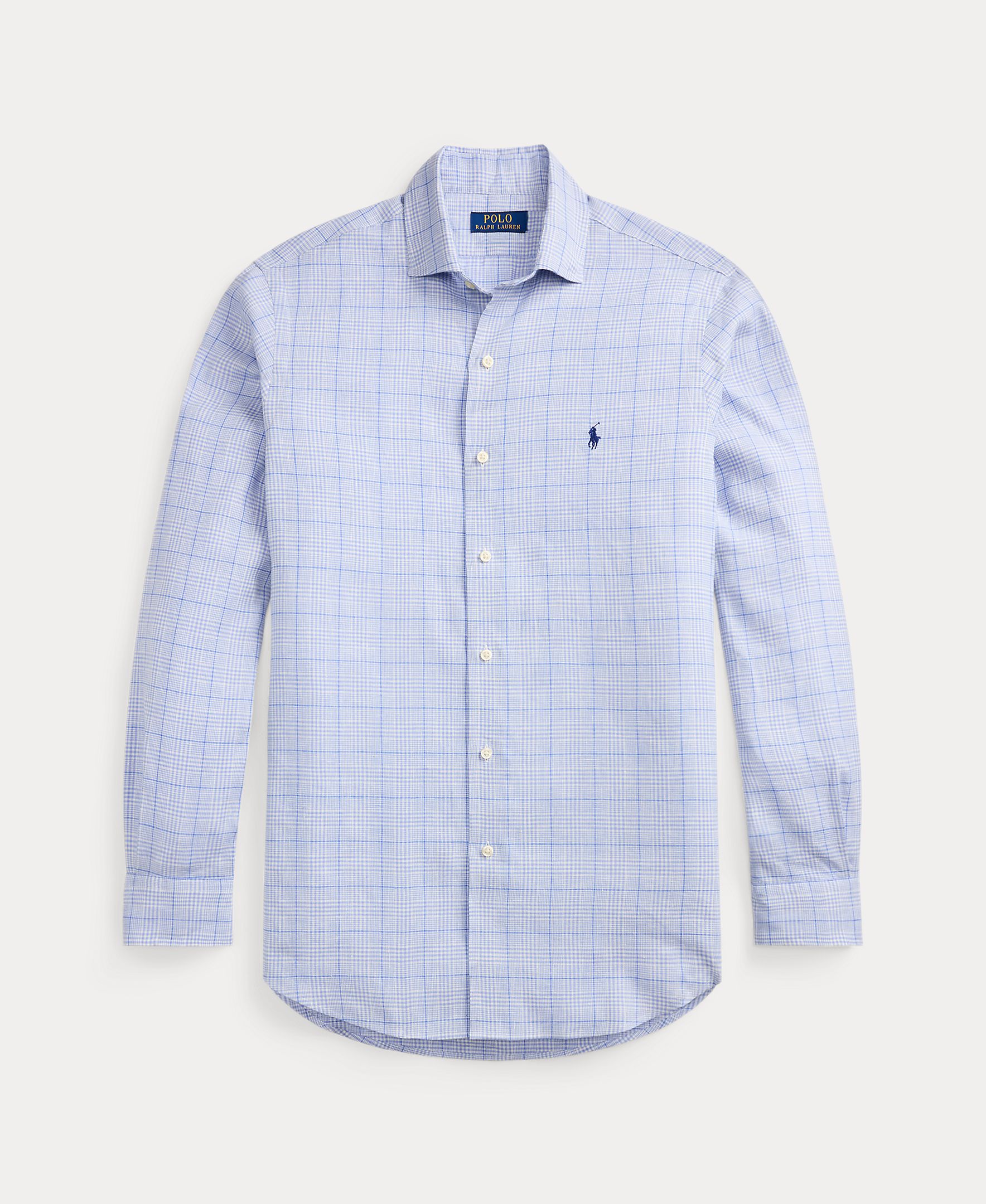 Camisa Slim Fit de Linho Azul-acinzentado-6