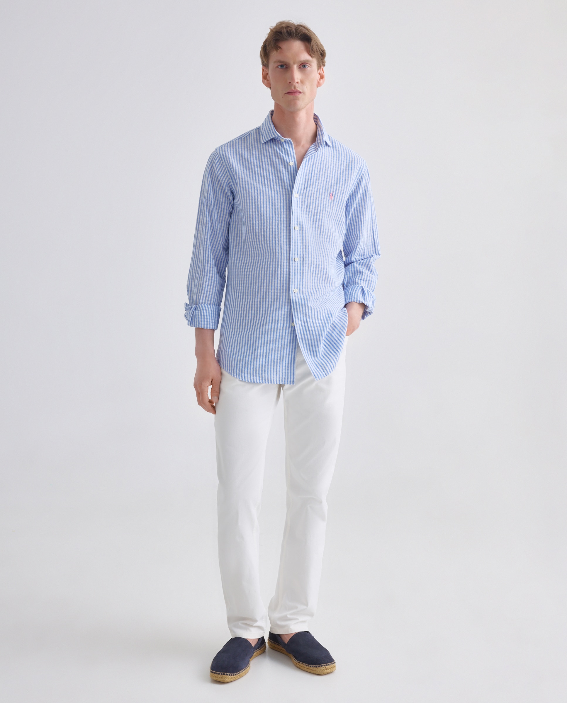 Camisa de Linho com Cavalo Bordado Multicolor-3