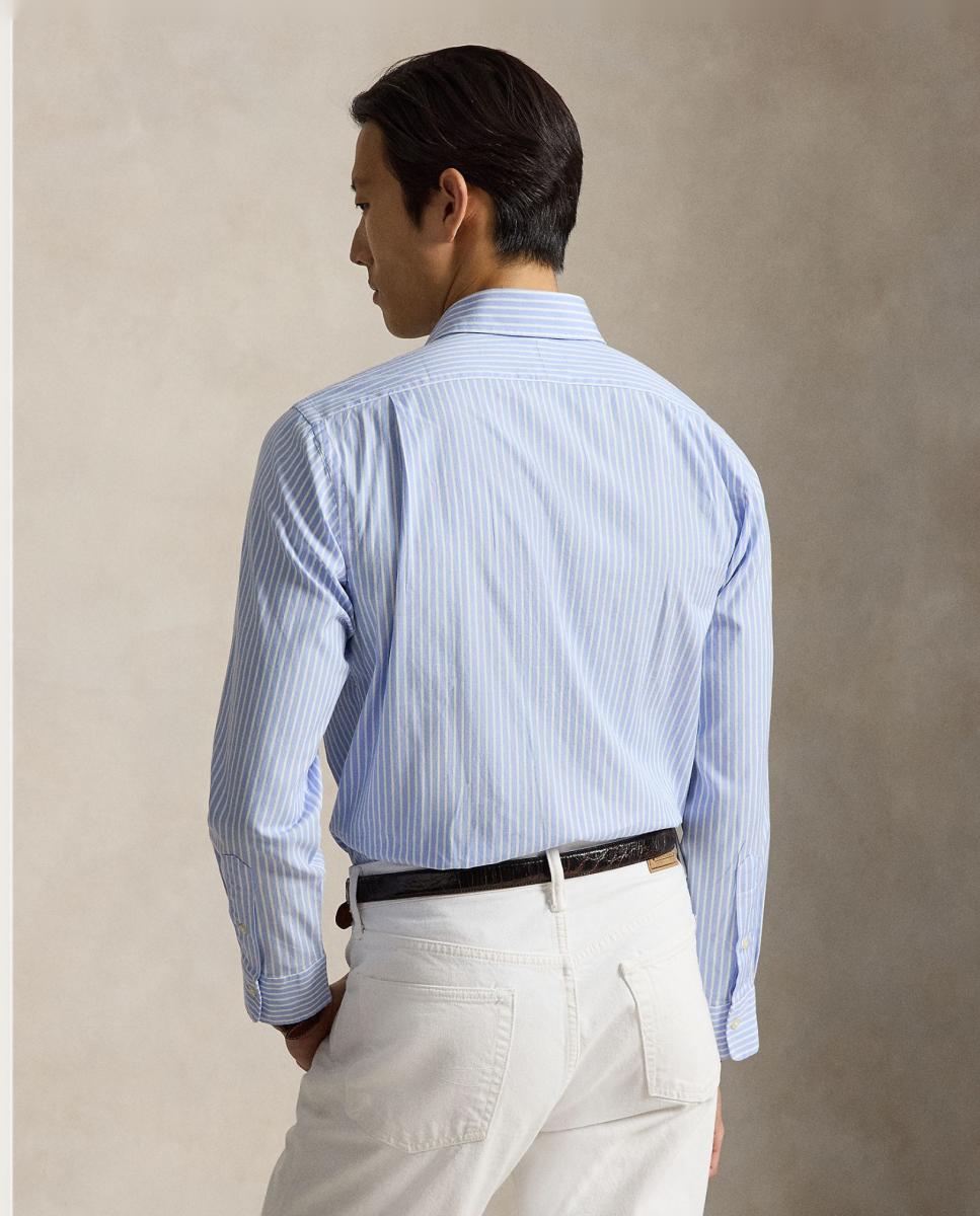 Camisa Oxford de Pinpoint às Riscas Multicolor-3